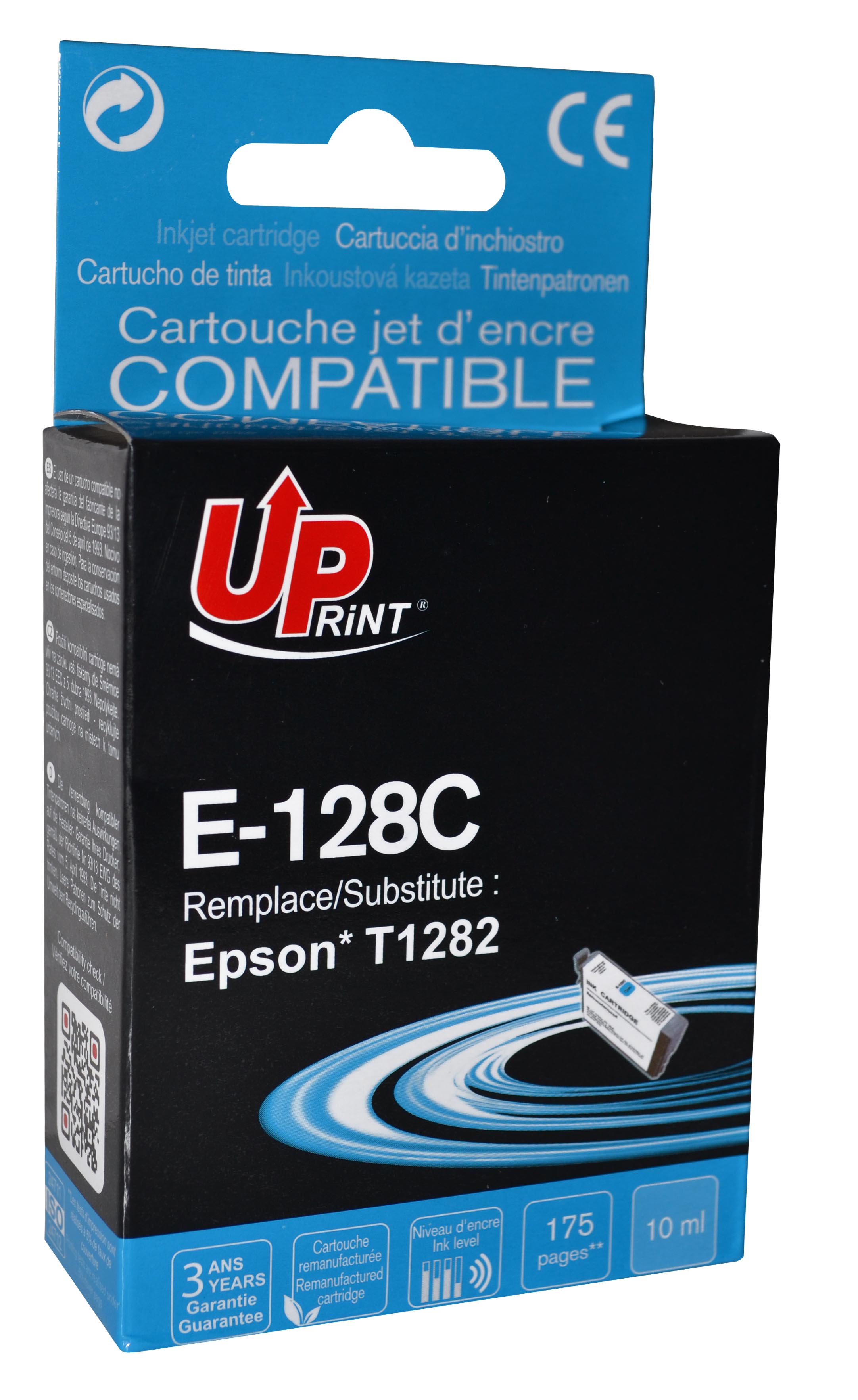 Uprint cartouche remanufacturée EPSON T1282 remplace C13T12824012 Cyan