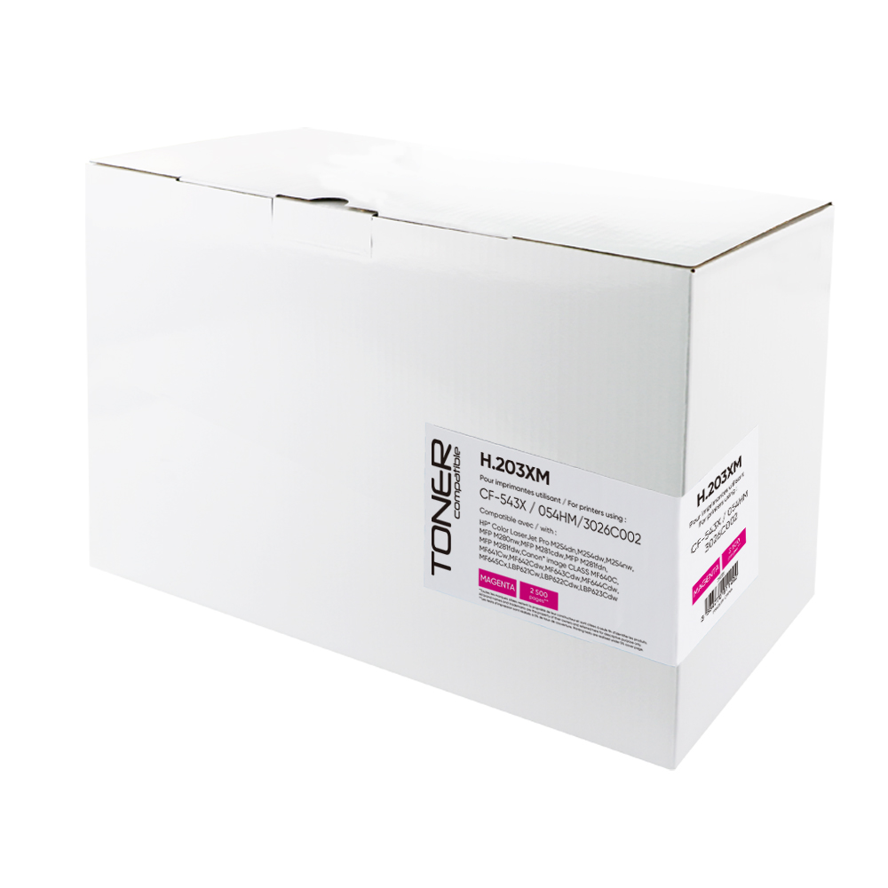 Toner compatible HP/CANON 203X/054H SANS niveau remplace CF543X/3026C002 Magenta