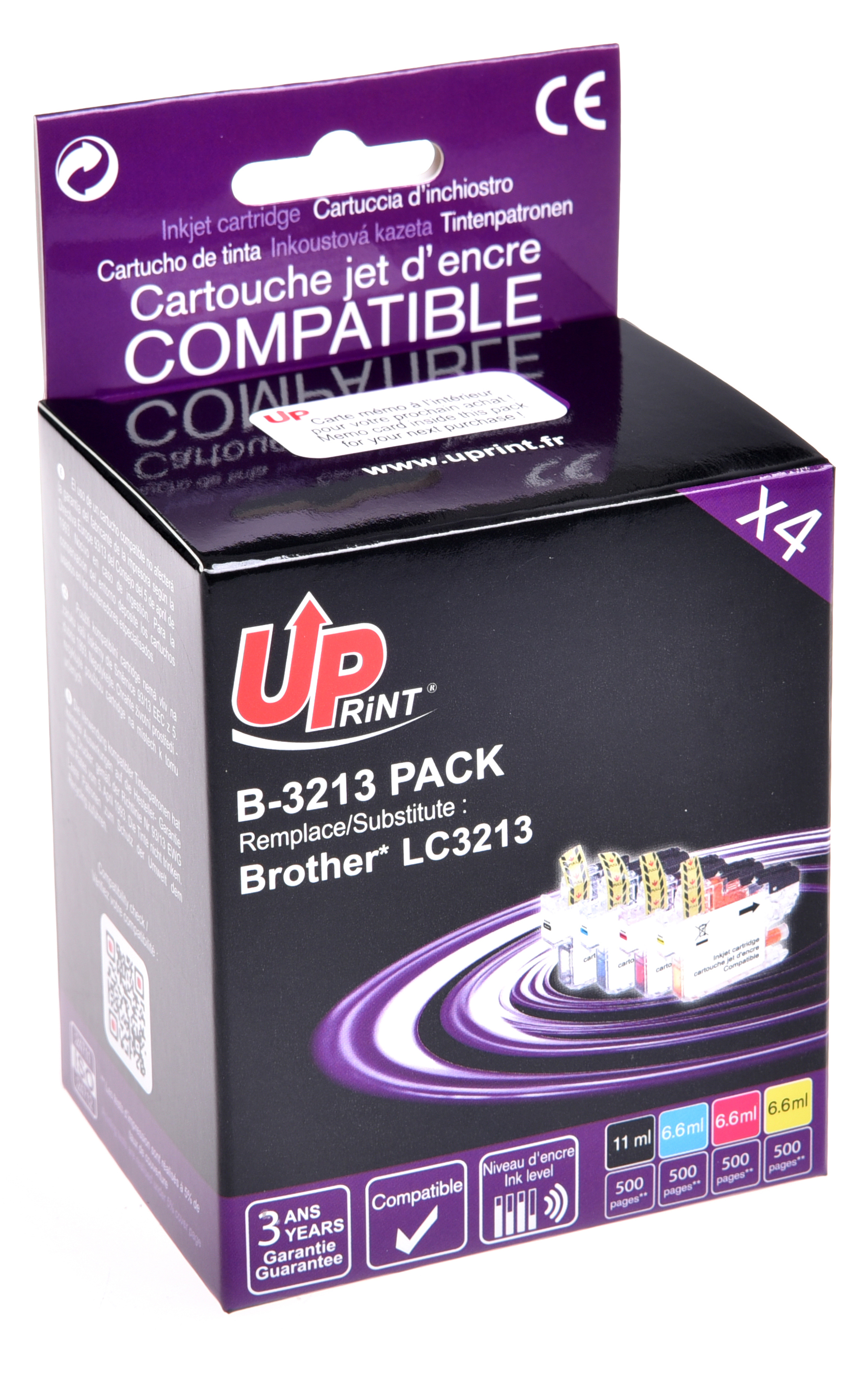 Uprint PACK 4 cartouches compatible BROTHER LC3213 N/C/M/J