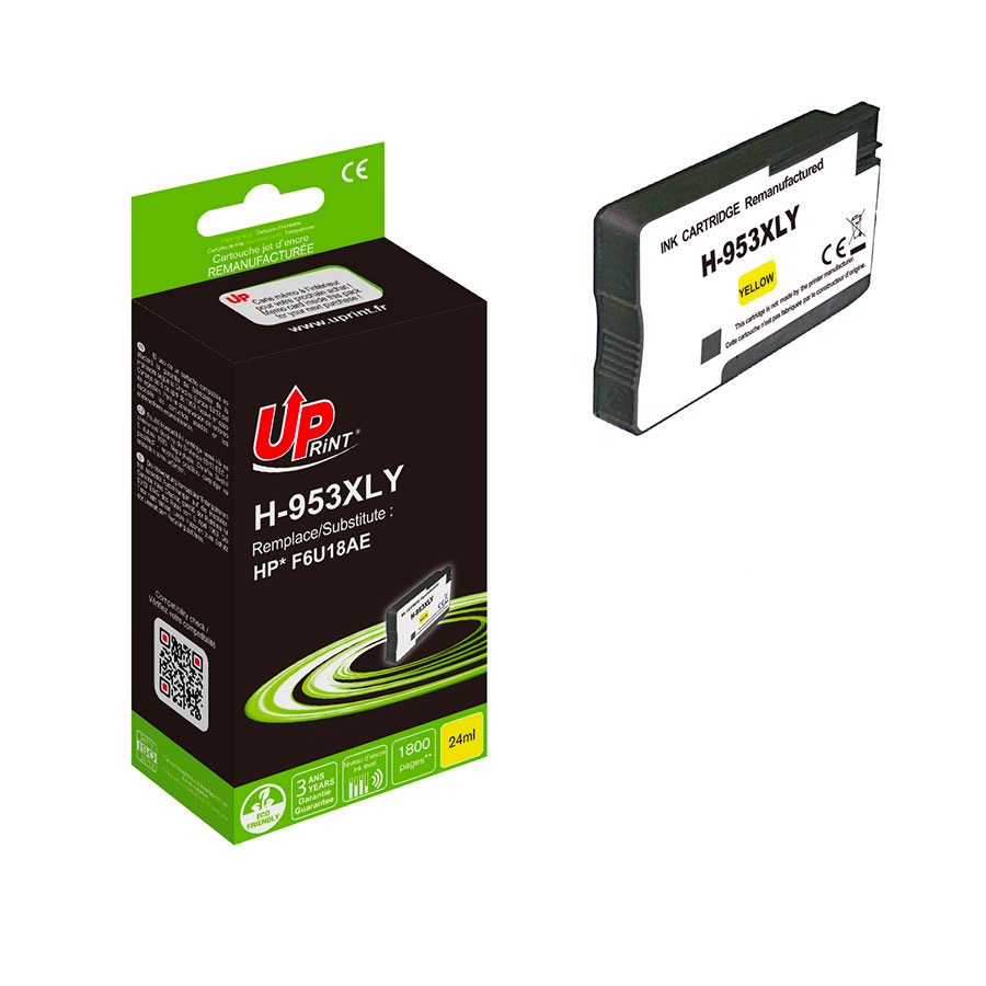 Uprint cartouche remanufacturée HP 953XL NEW GENERATION remplace F6U18AE Jaune