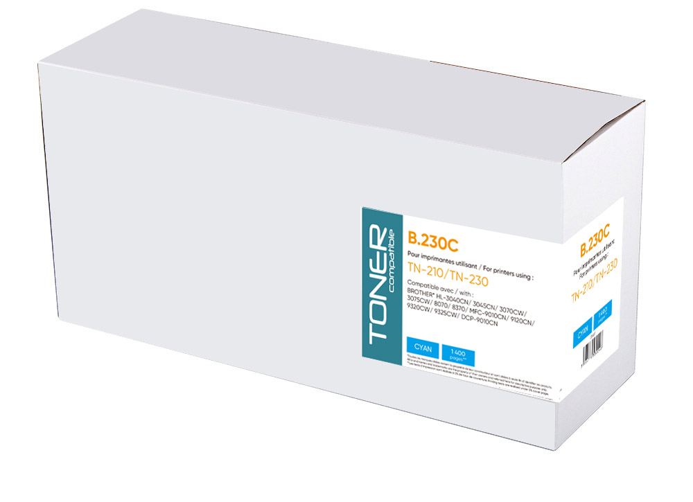 Toner compatible BROTHER TN230C remplace TN210/TN230 Cyan