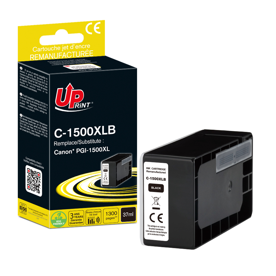 Uprint cartouche remanufacturée CANON PGI-1500XL Noir