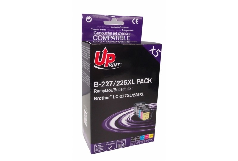 Uprint PACK 4 cartouches compatible BROTHER LC227/LC225XL N/C/M/J