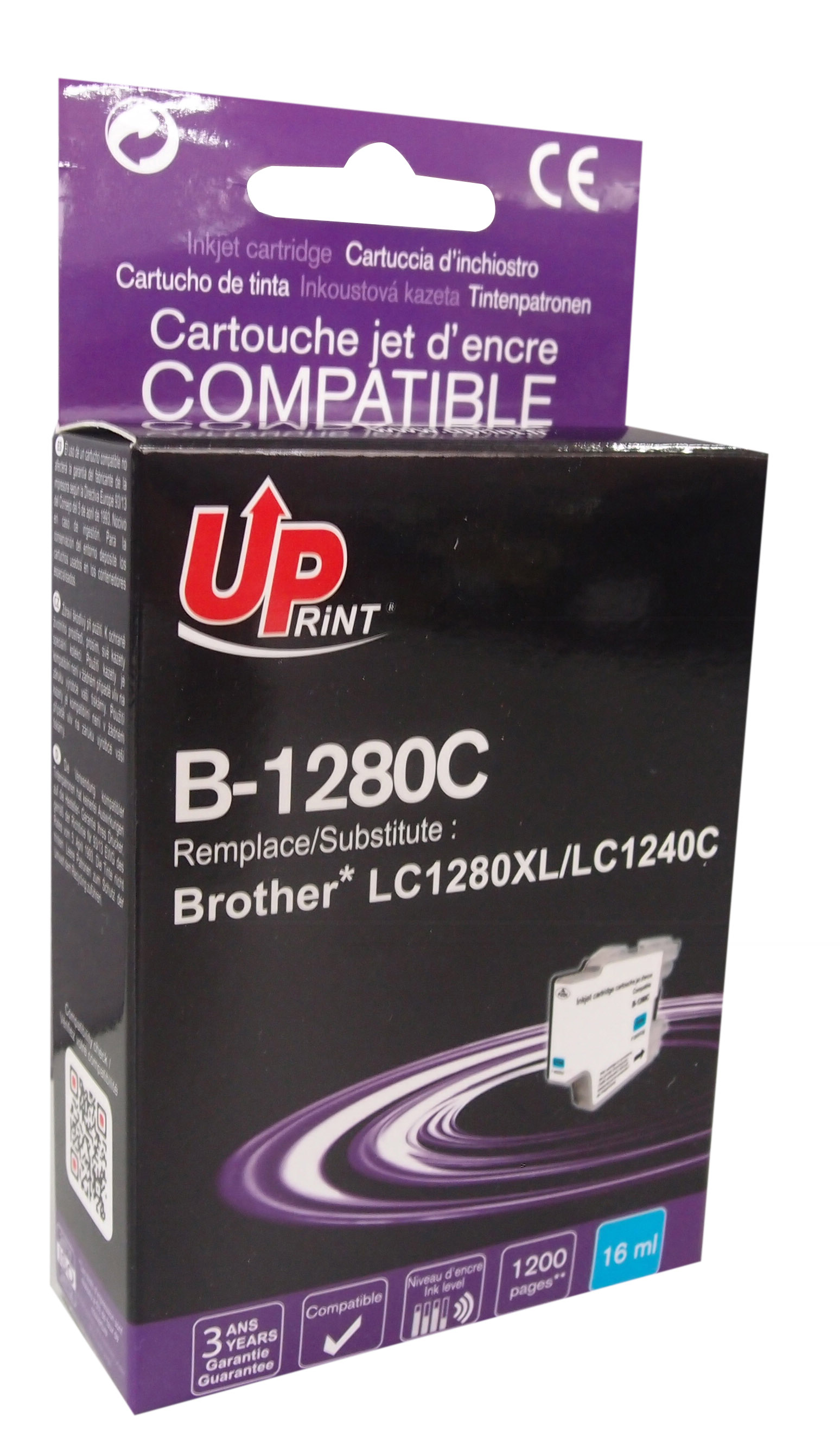 Uprint cartouche compatible BROTHER LC1280 remplace LC1220/LC1240/LC1280 Cyan