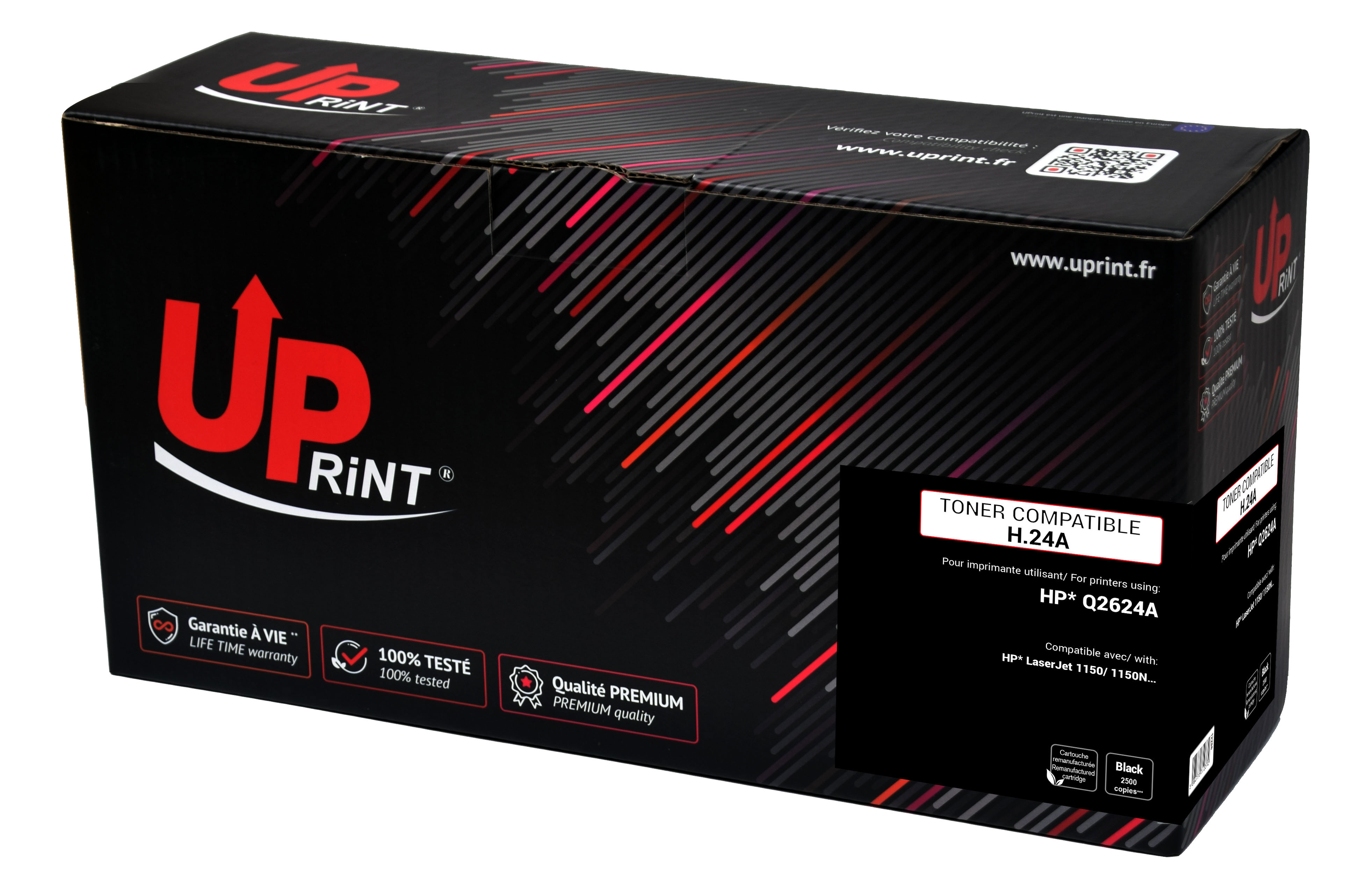Uprint toner compatible HP Q2624A Noir