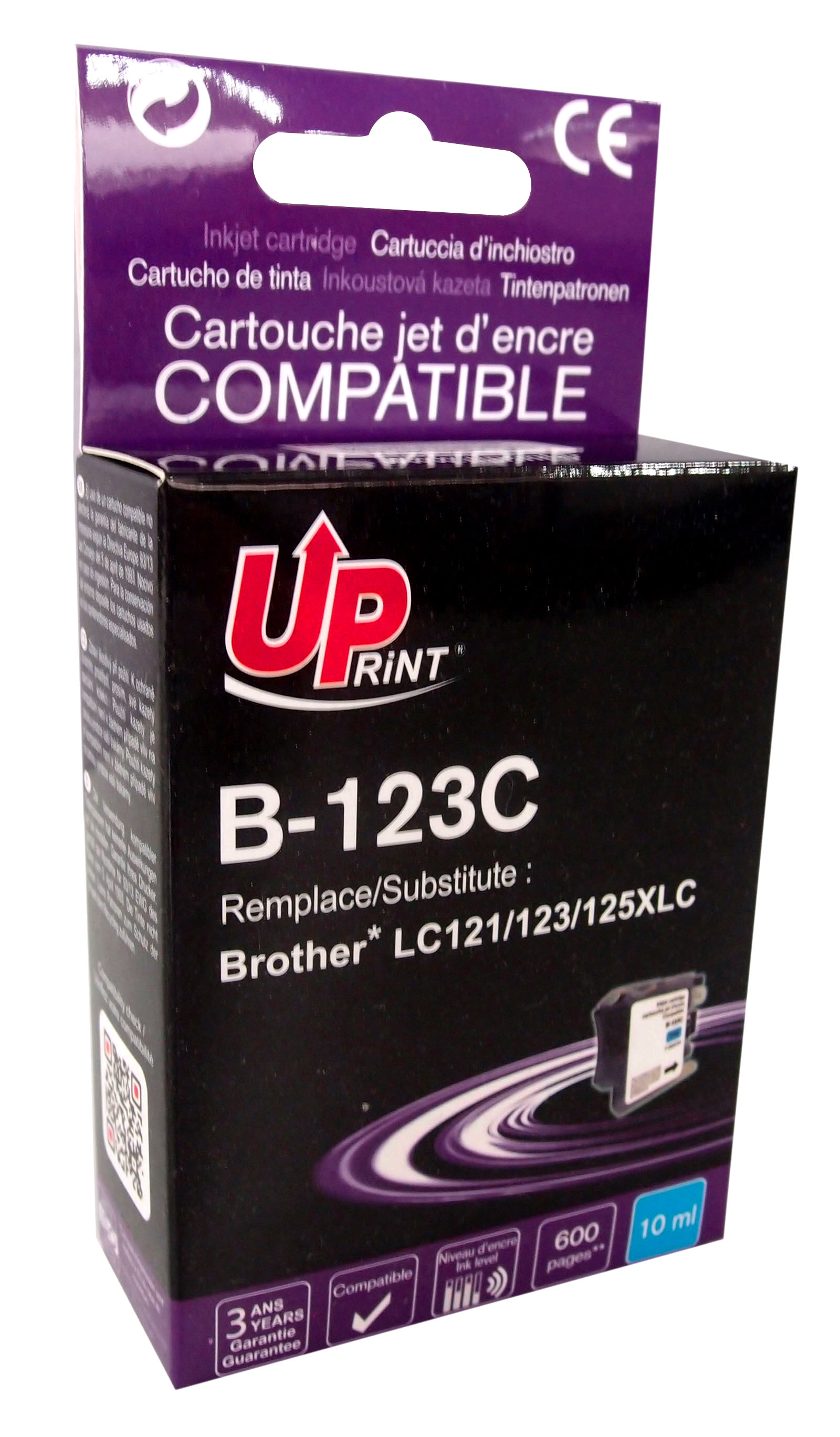 Uprint cartouche compatible BROTHER LC123 Cyan