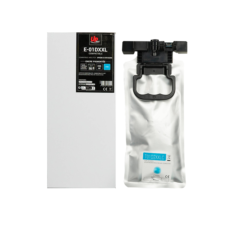 Uprint cartouche compatible EPSON T01D2XXL remplace C13T01D200 Cyan