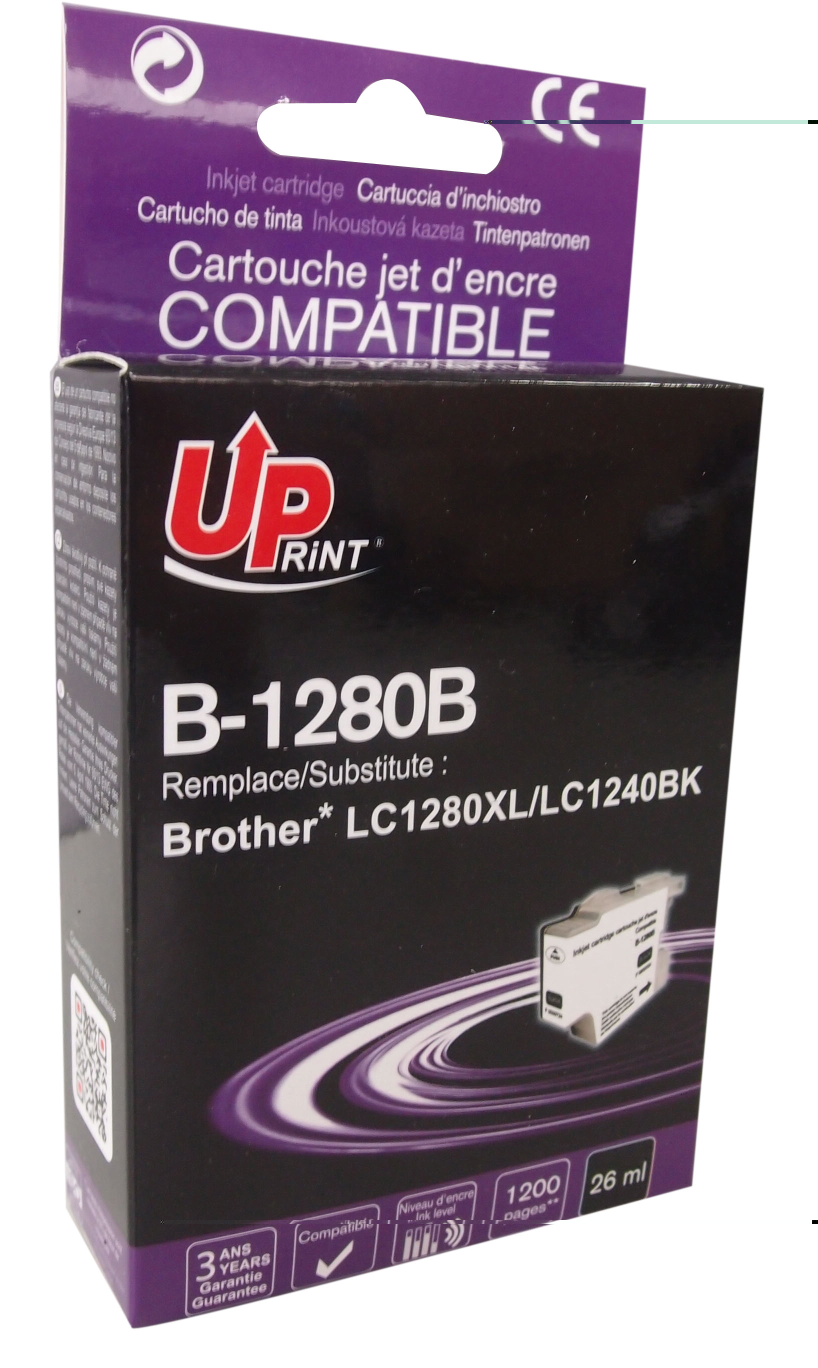 Uprint cartouche compatible BROTHER LC1280 remplace LC1220/LC1240/LC1280 Noir
