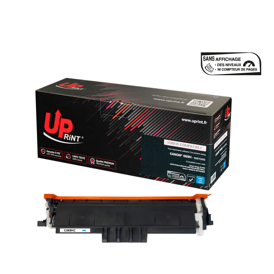 Uprint toner compatible CANON 069H puce origine sans niveau remplace 5097C002 Cyan