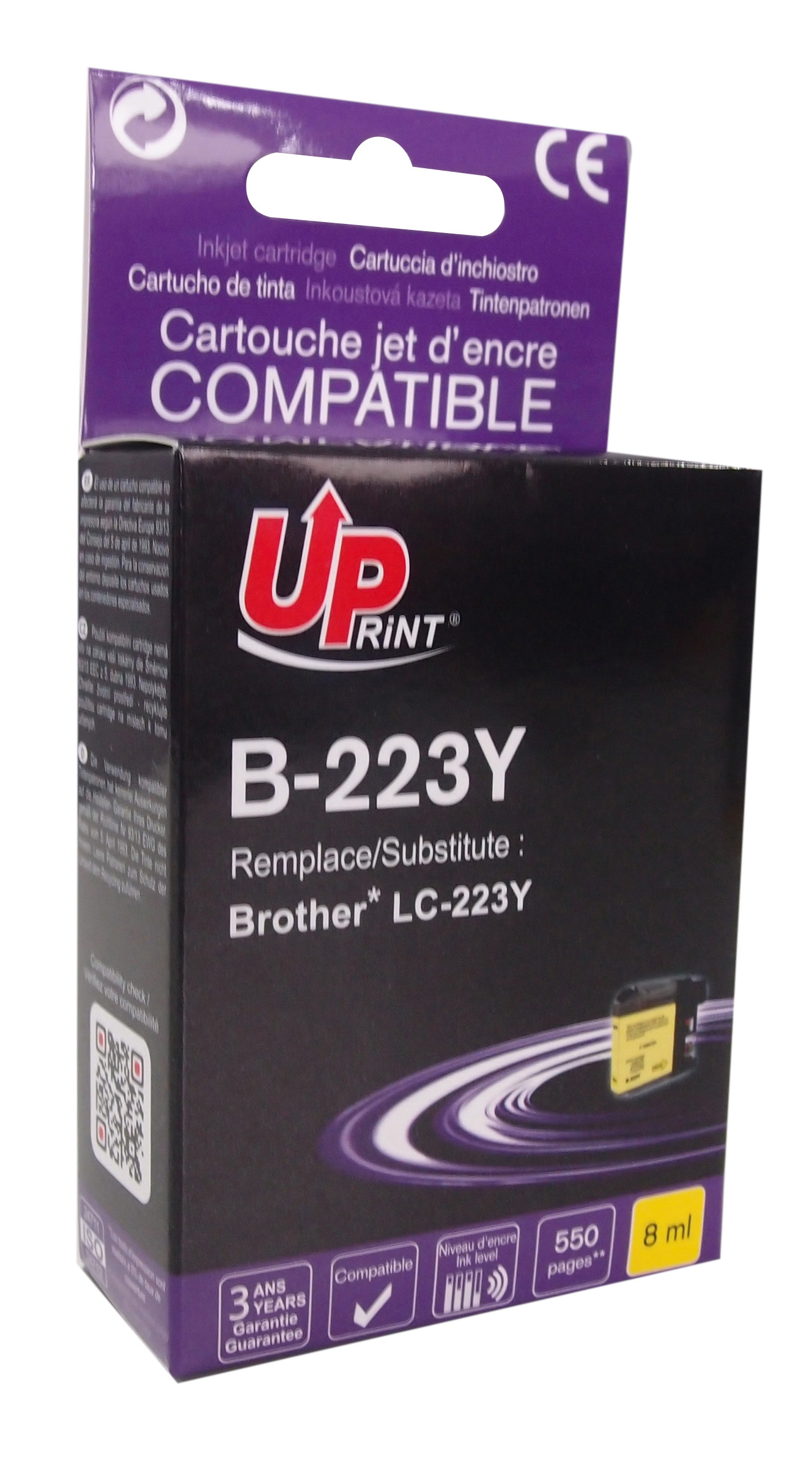 Uprint cartouche compatible BROTHER LC223 Jaune
