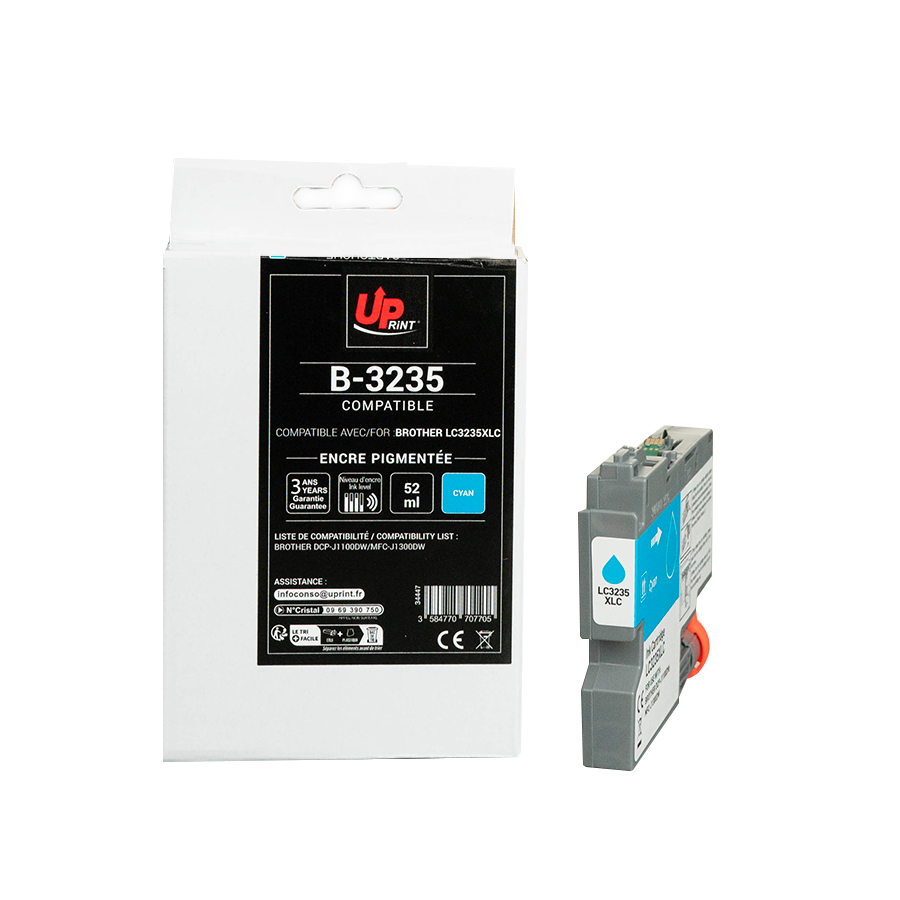 Uprint cartouche compatible BROTHER LC3235XLC Cyan