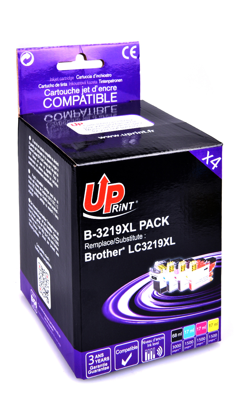 Uprint PACK 4 cartouches compatible BROTHER LC3219XL remplace LC3219XLVALBP N/C/M/J