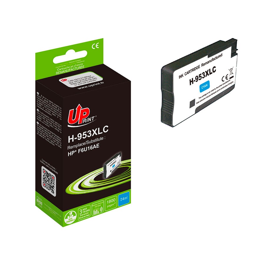 Uprint cartouche remanufacturée HP 953XL NEW GENERATION remplace F6U16AE Cyan