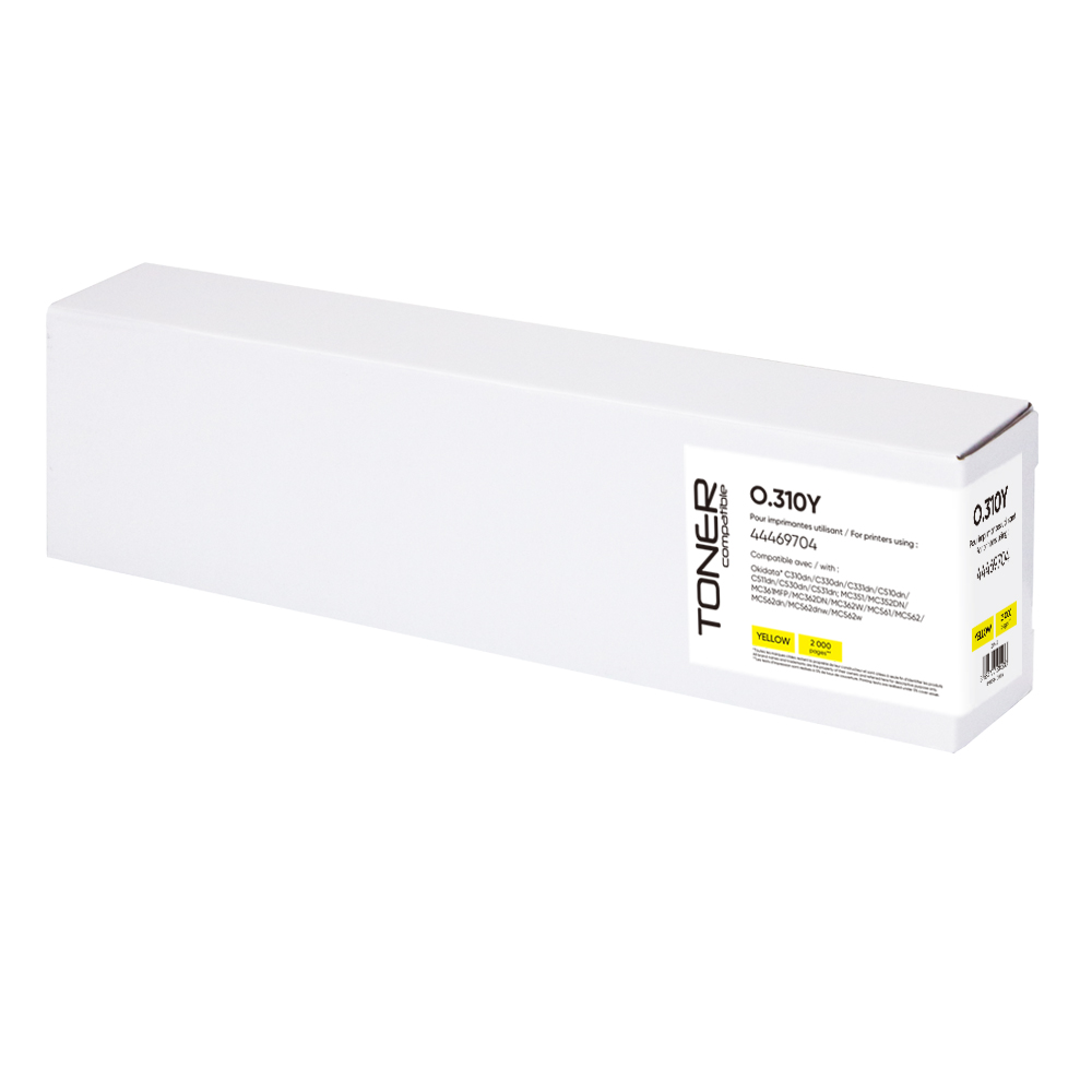 Toner compatible OKI 310 remplace 44469704 Jaune