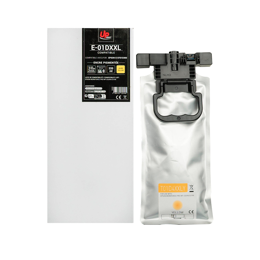 Uprint cartouche compatible EPSON T01D4XXL remplace C13T01D400 Jaune
