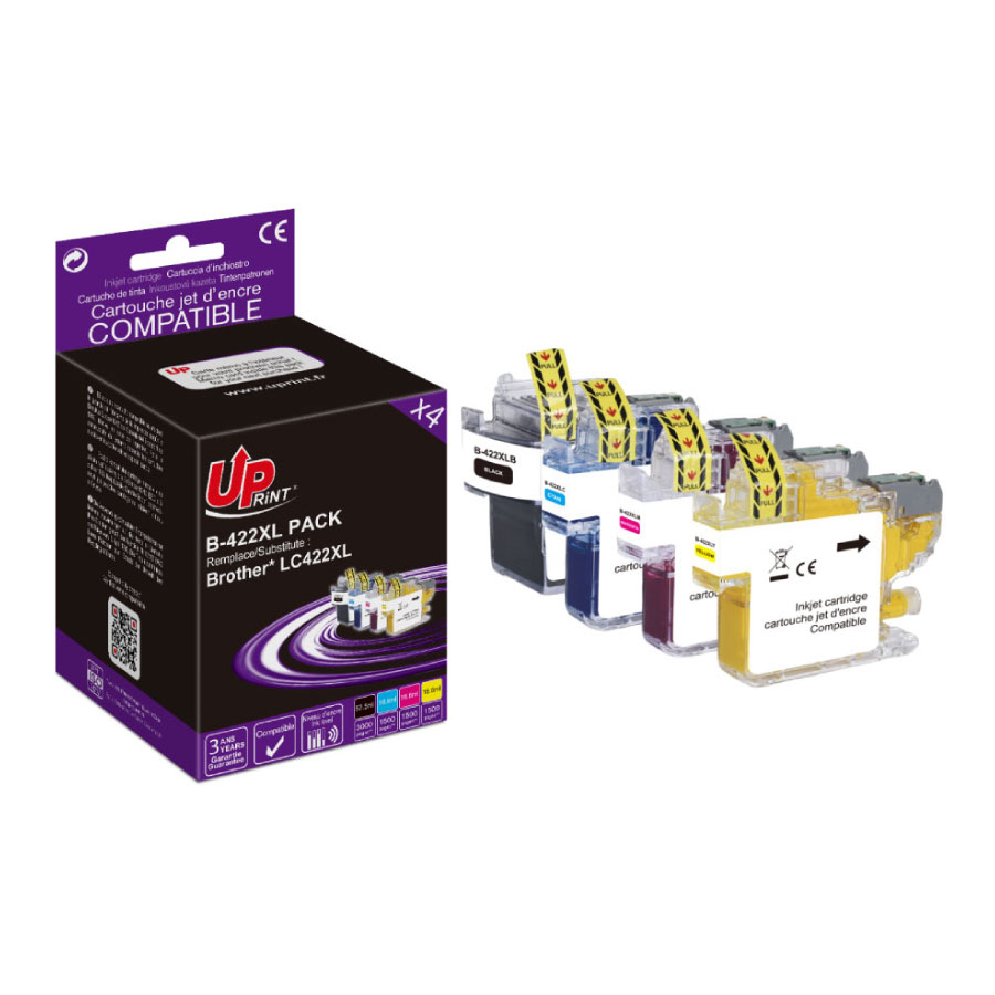 Uprint PACK 4 cartouches compatible BROTHER LC422XL N/C/M/J