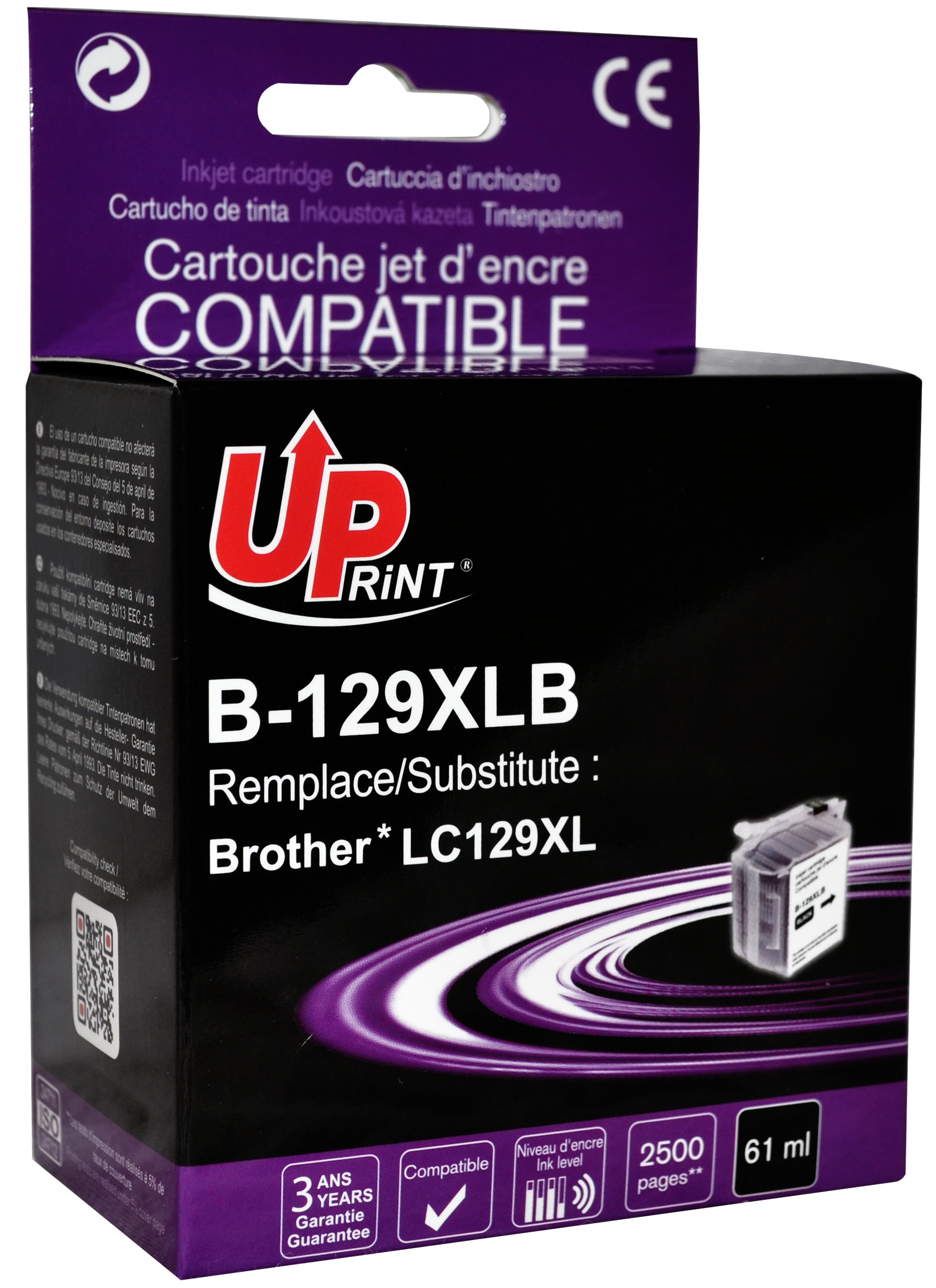 Uprint cartouche compatible BROTHER LC129XL Noir