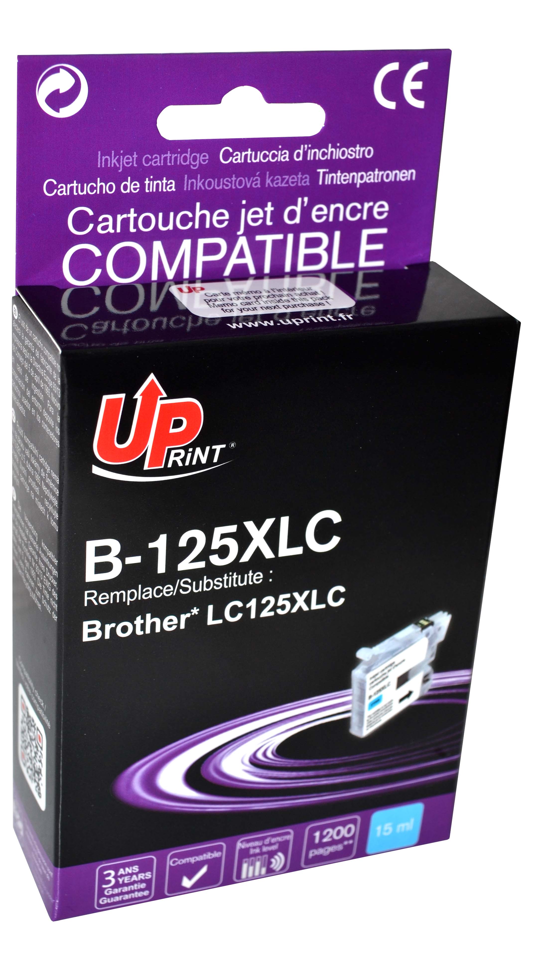 Uprint cartouche compatible BROTHER LC125XL Cyan