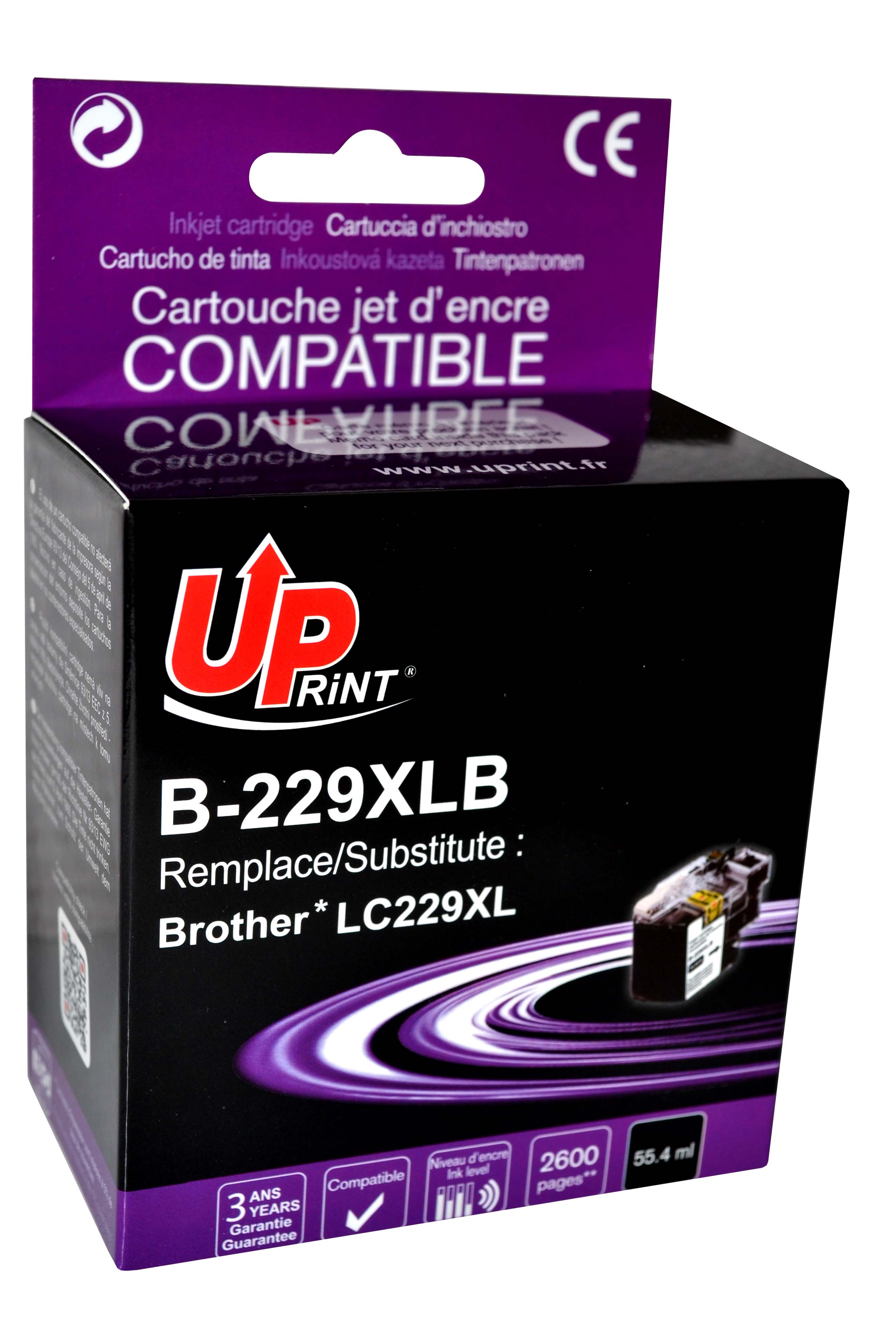Uprint cartouche compatible BROTHER LC229XL Noir