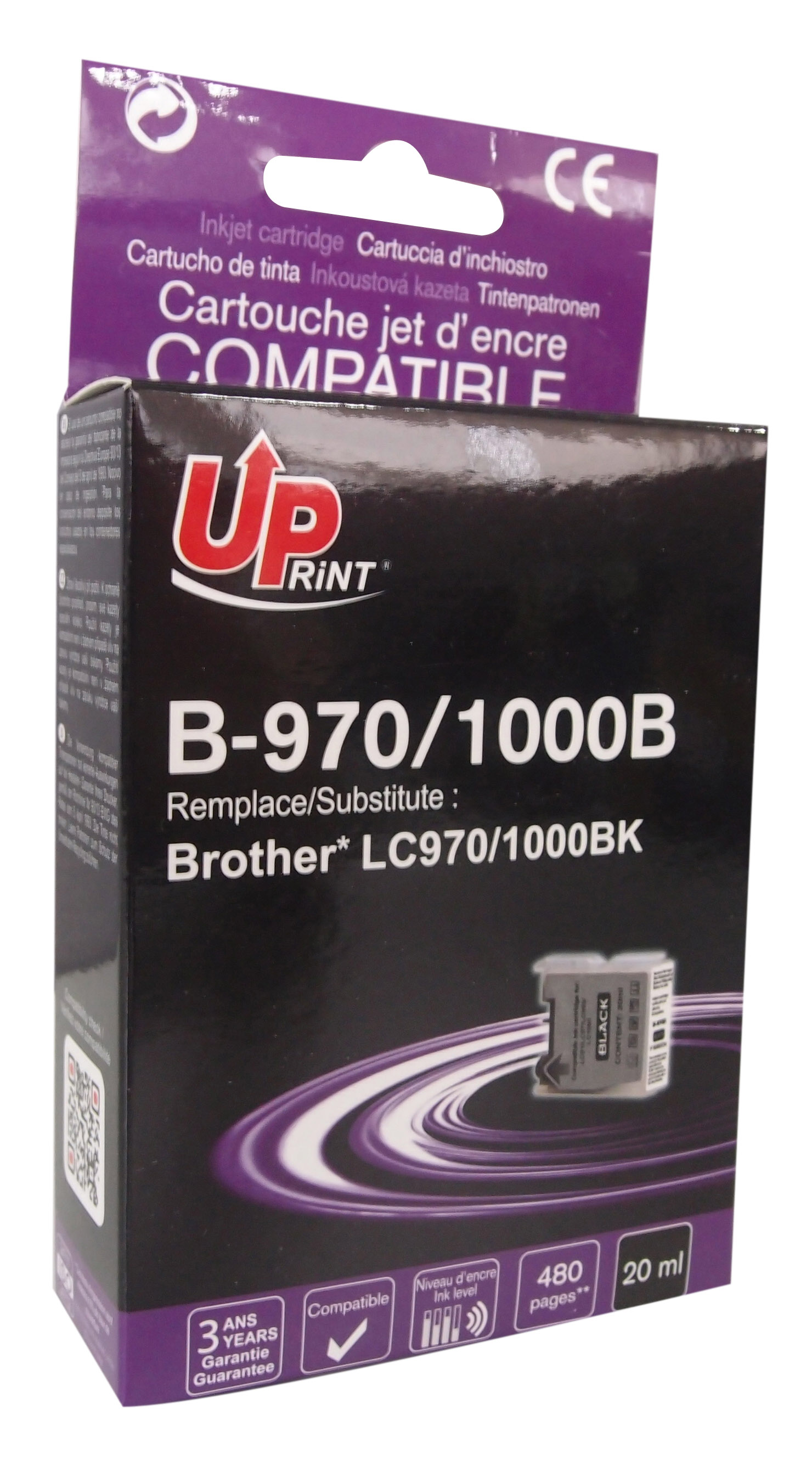 Uprint cartouche compatible BROTHER LC970/LC1000 Noir