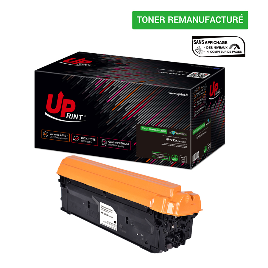 Uprint toner remanufacturé HP 212X puce origine sans niveau remplace W2120X Noir