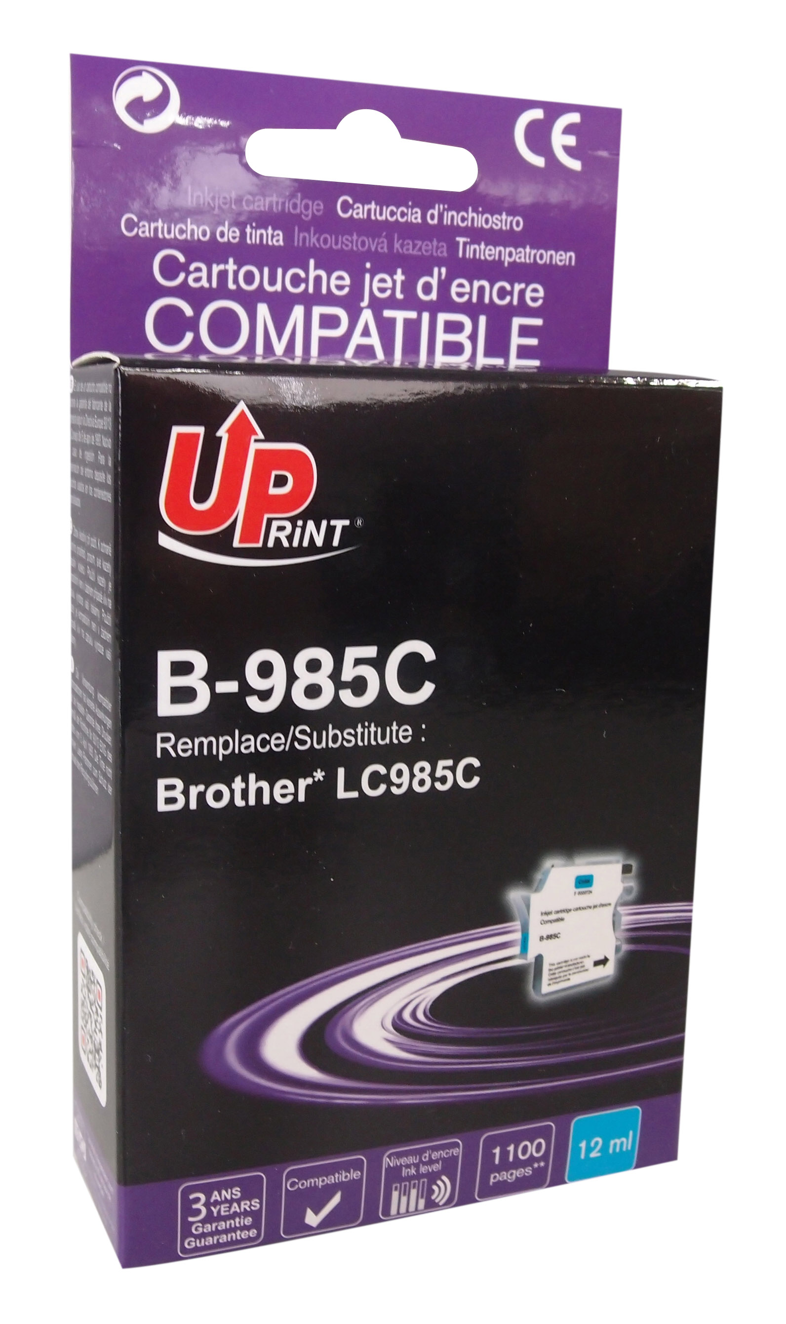Uprint cartouche compatible BROTHER LC985 Cyan