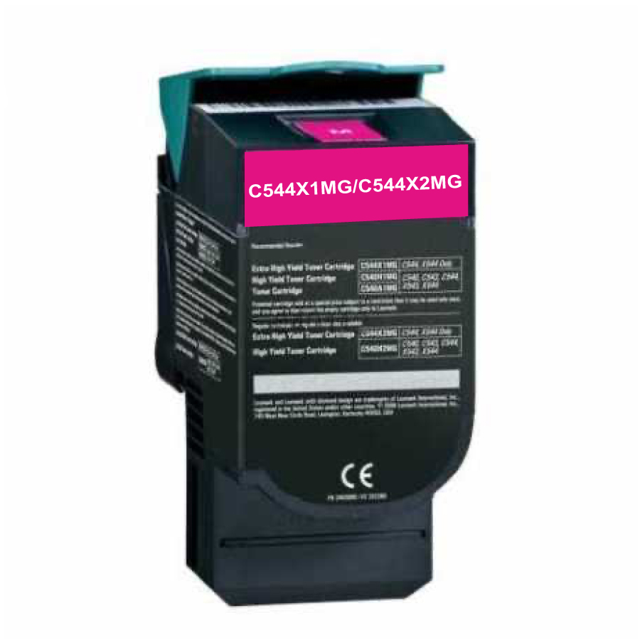 Toner remanufacturé LEXMARK 544X remplace C544X1MG/C544X2MG Magenta