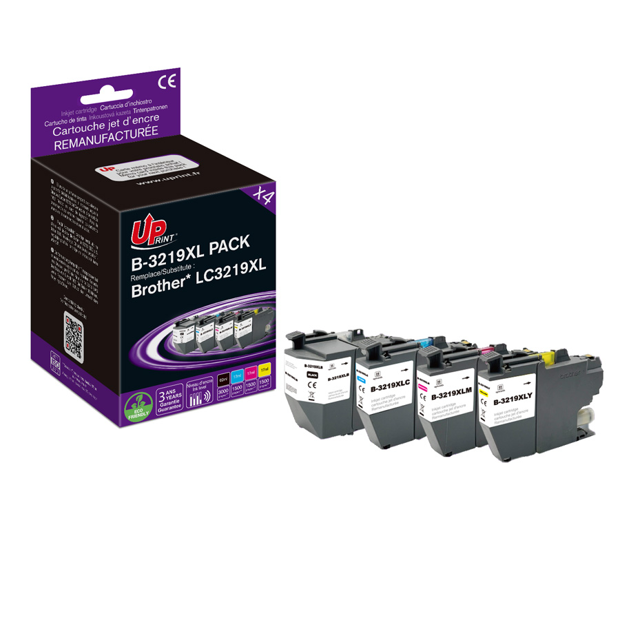 Uprint PACK 4 cartouches remanufacturéeS BROTHER LC3219XL N/C/M/J