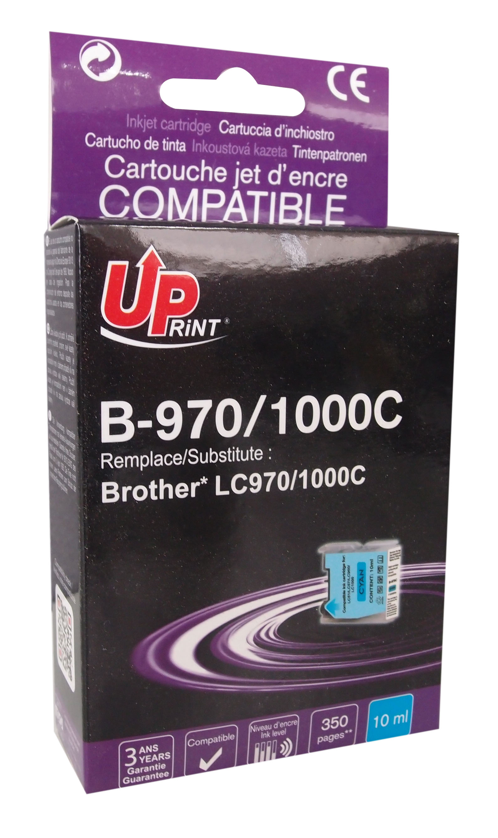 Uprint cartouche compatible BROTHER LC970/LC1000 Cyan