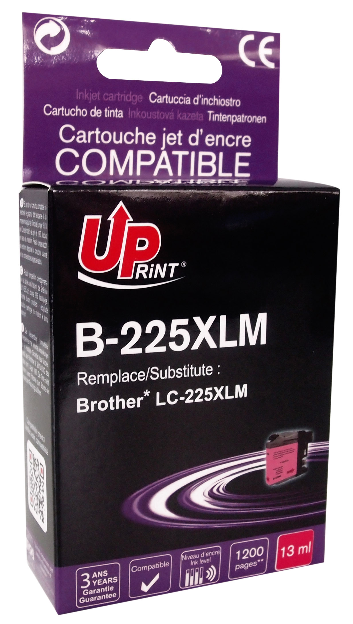 Uprint cartouche compatible BROTHER LC225XL Magenta