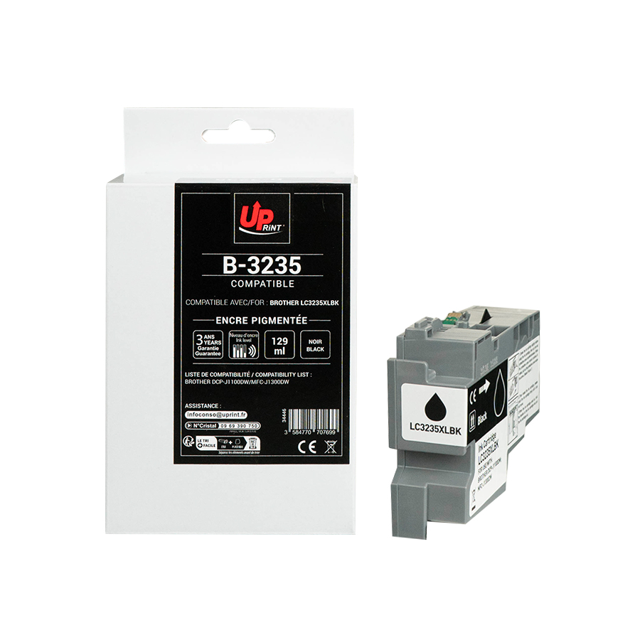 Uprint cartouche compatible BROTHER LC3235XLBK Noir