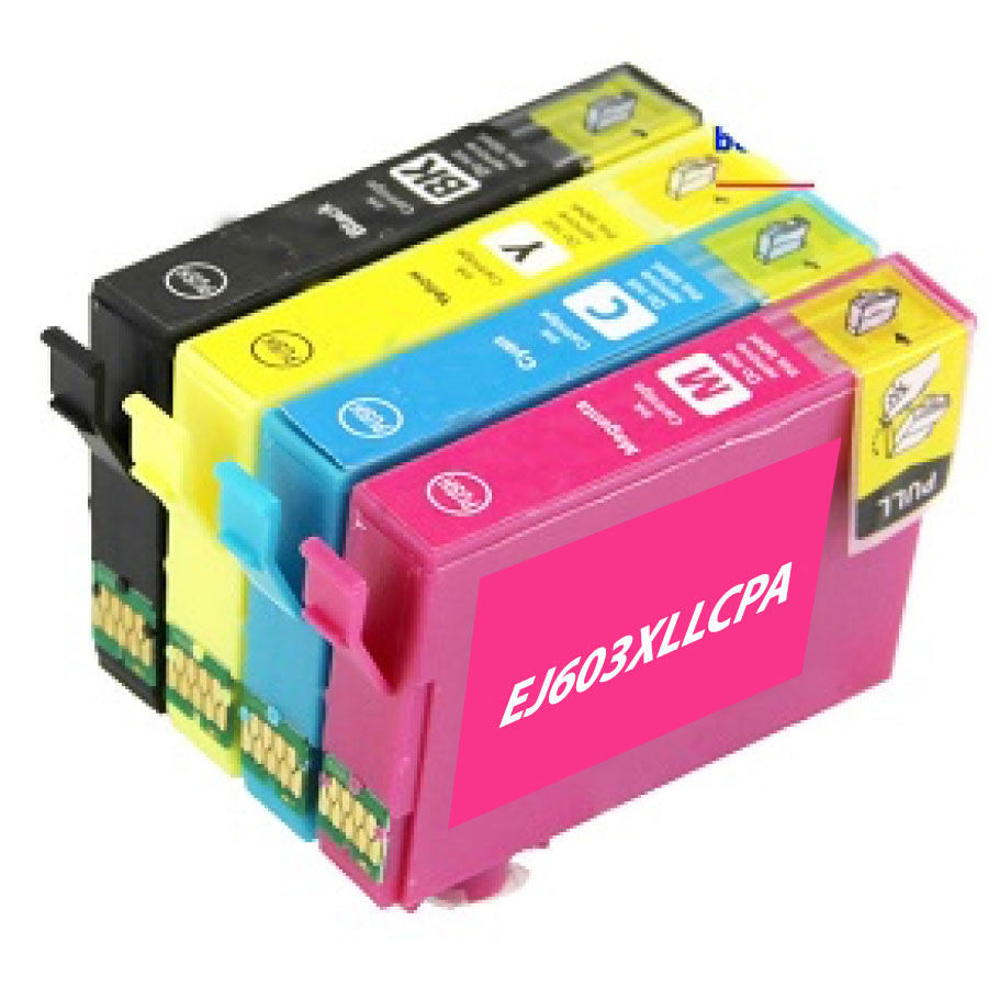 Pack 4 cartouches compatible EPSON 603XL remplace C13T03A64010 N/C/M/J