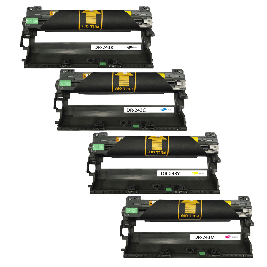 Pack 4 tambourS compatible BROTHER DR243CL remplace DR243 N/C/M/J