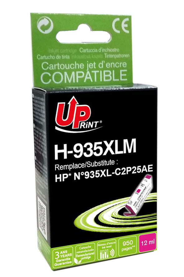 Uprint cartouche remanufacturée HP N°935XL remplace C2P25AE Magenta