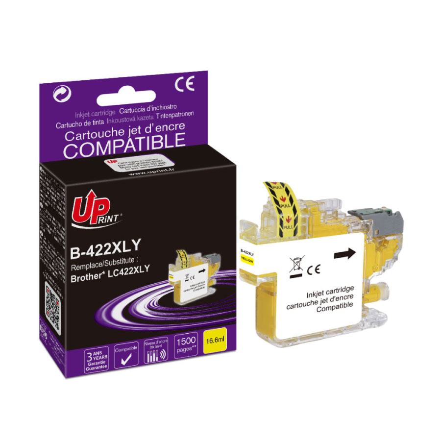 Uprint cartouche compatible BROTHER LC422XL Jaune