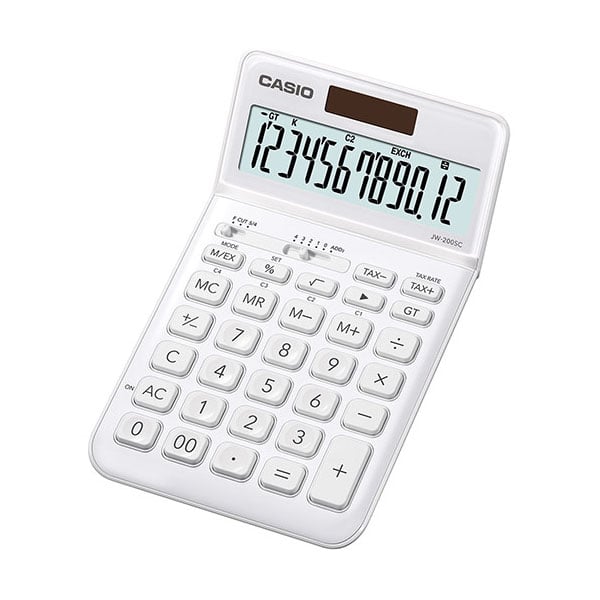 Calculatrice de bureau CASIO JW-200SC-WE Blanche