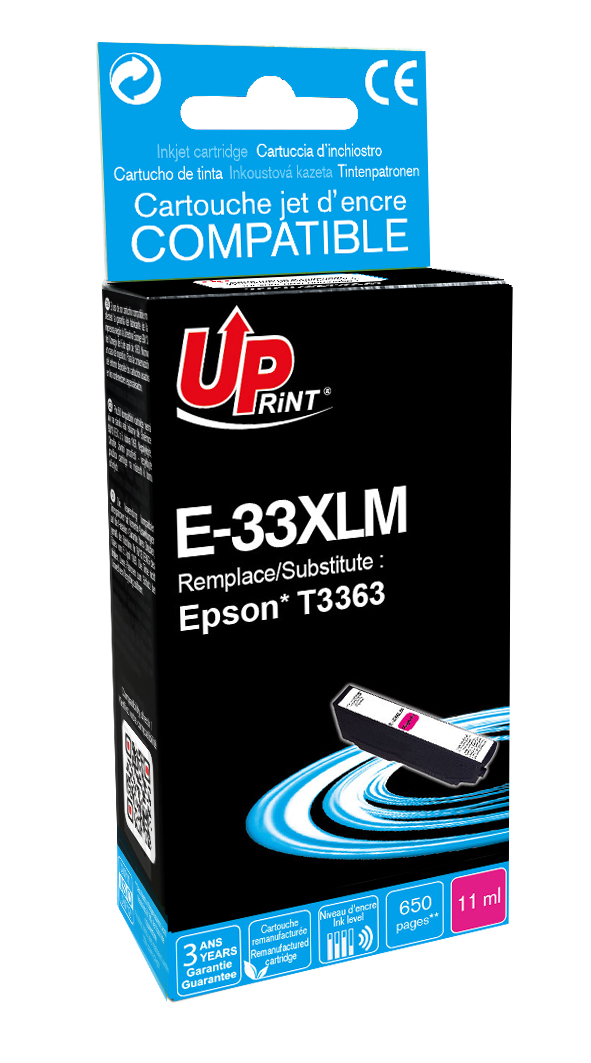 Uprint cartouche remanufacturée EPSON 33XL remplace C13T33634012 Magenta