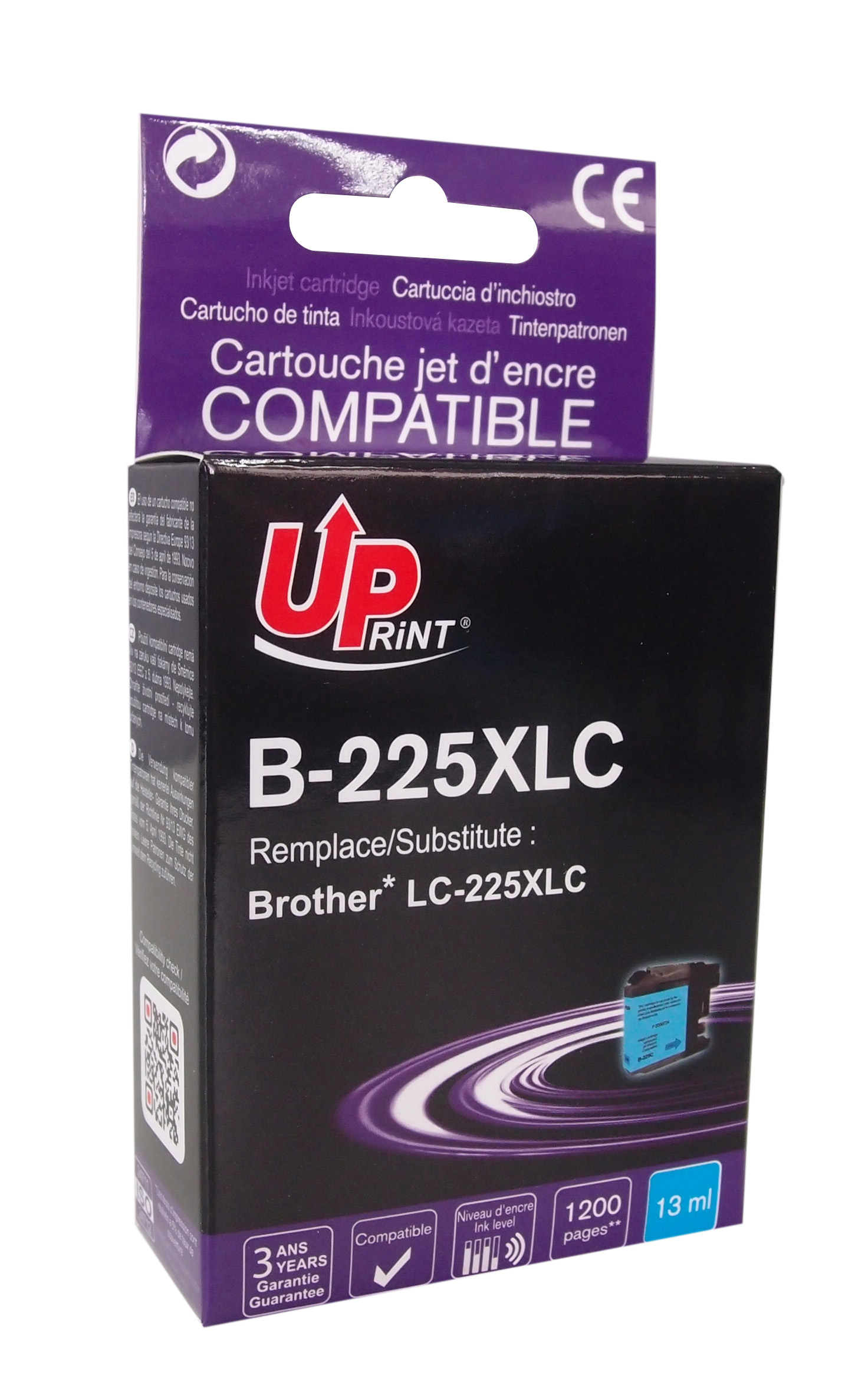 Uprint cartouche compatible BROTHER LC225XL Cyan