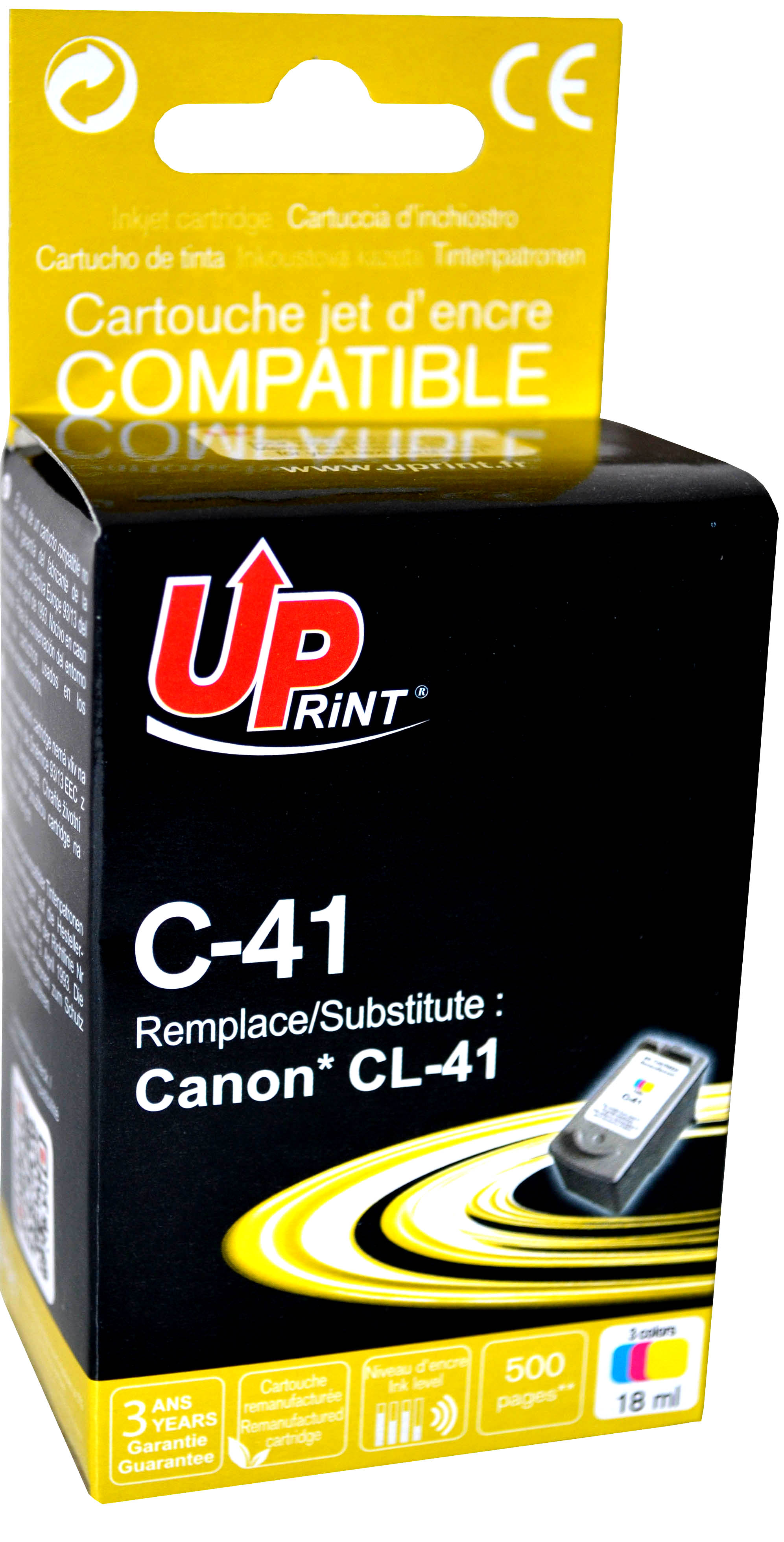 Uprint cartouche remanufacturée CANON CL41 remplace 0617B001 Couleur