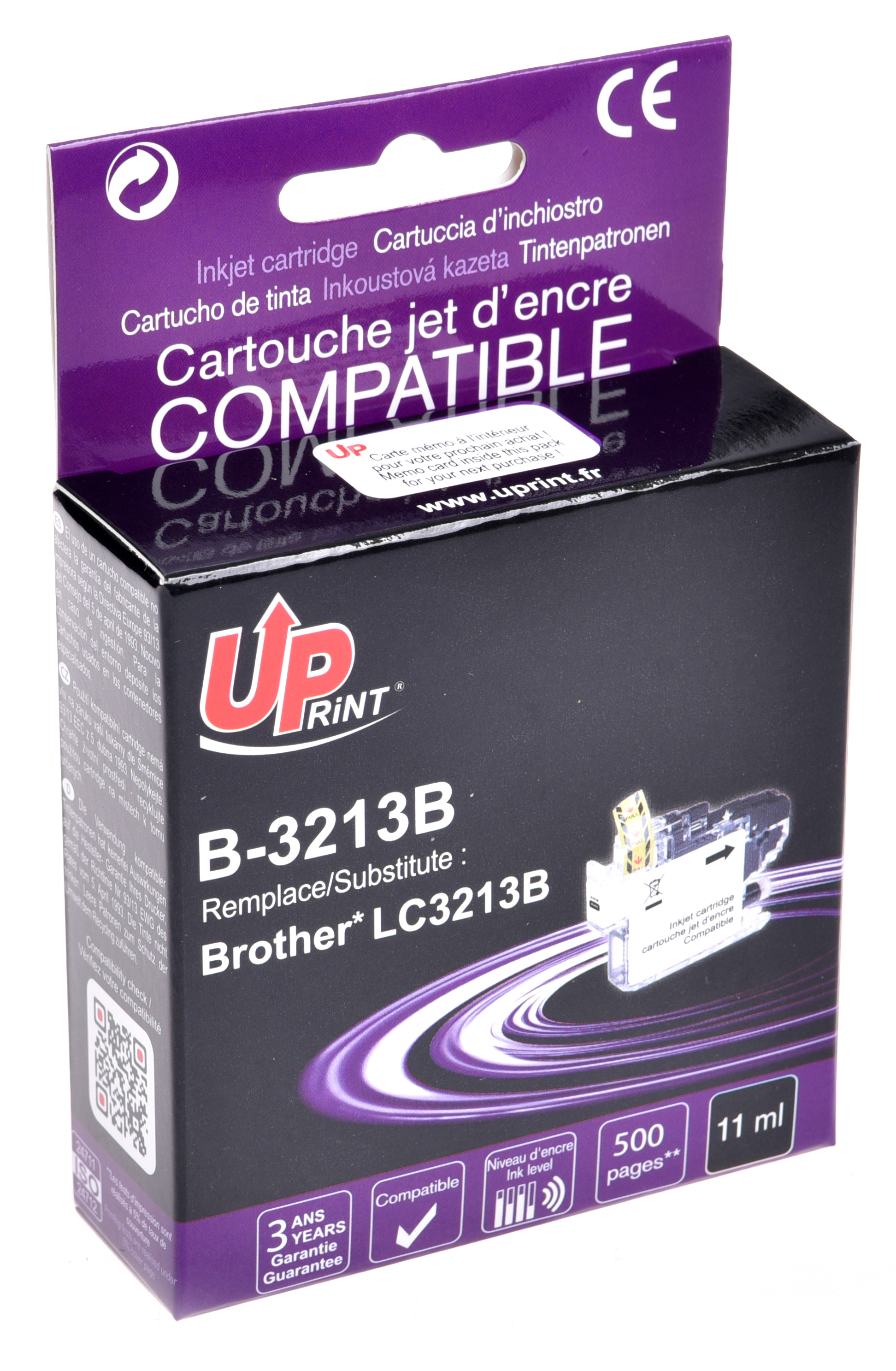 Uprint cartouche compatible BROTHER LC3213 Noir