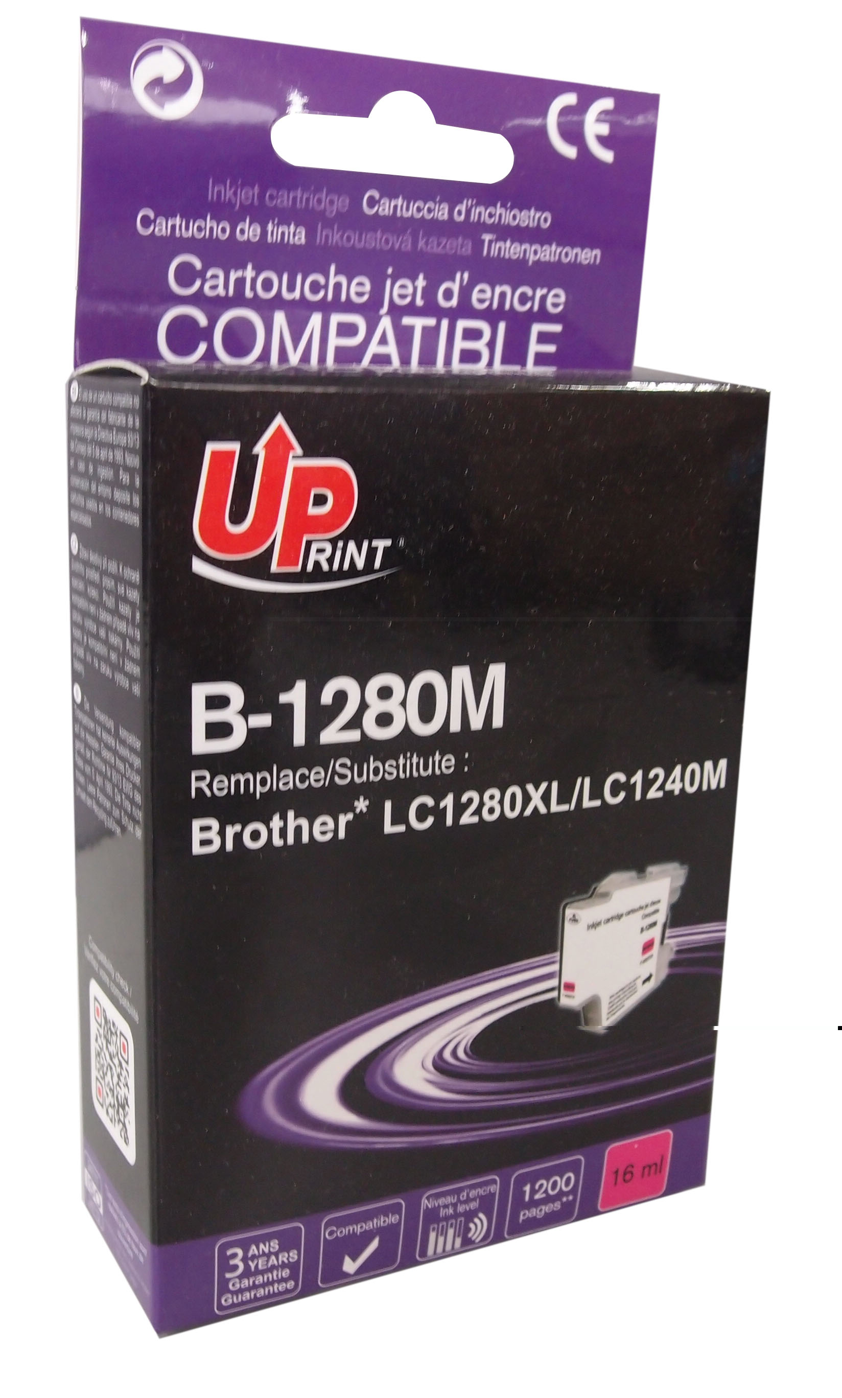 Uprint cartouche compatible BROTHER LC1280 remplace LC1220/LC1240/LC1280 Magenta