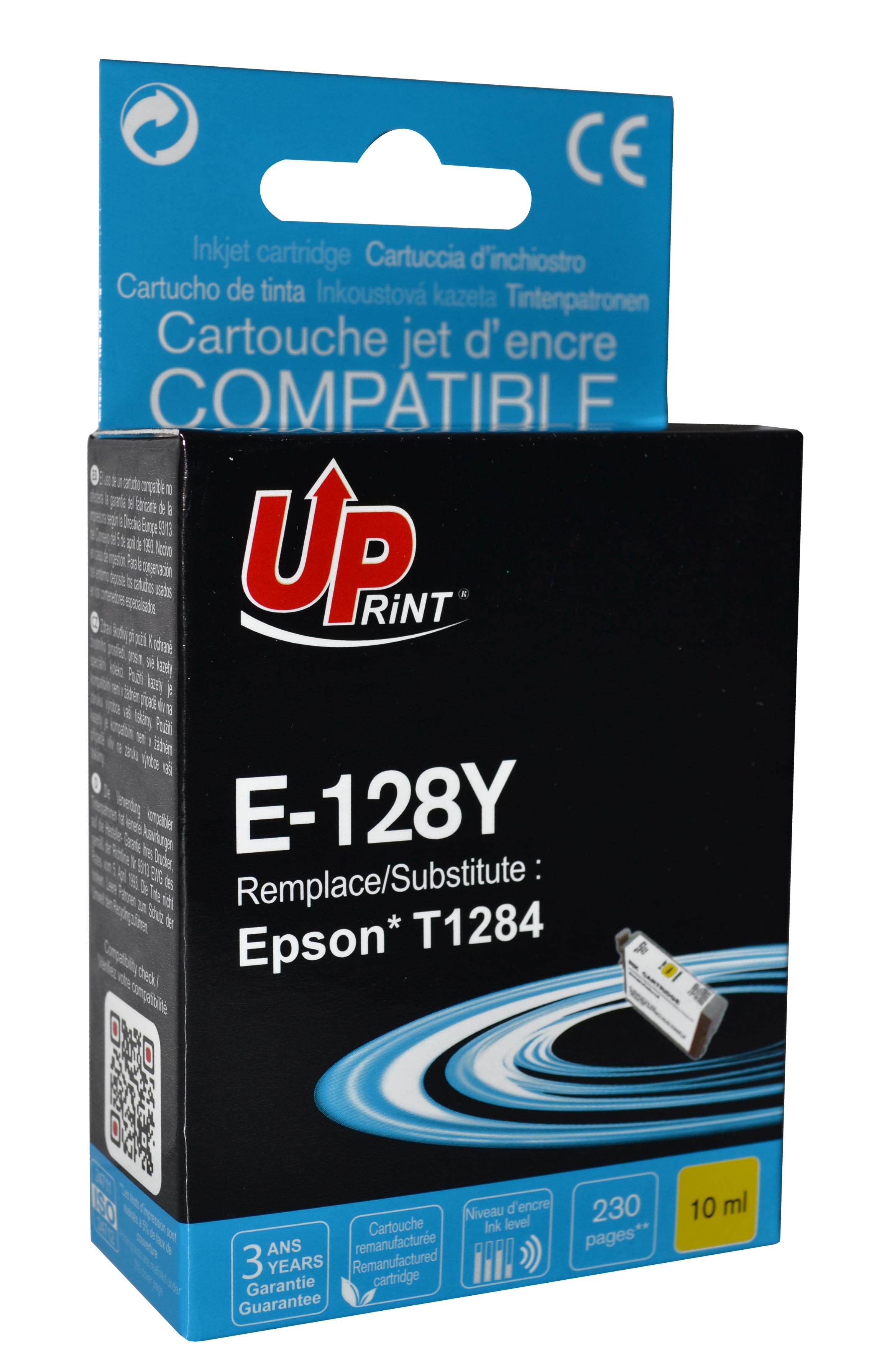 Uprint cartouche remanufacturée EPSON T1284 remplace C13T12844012 Jaune