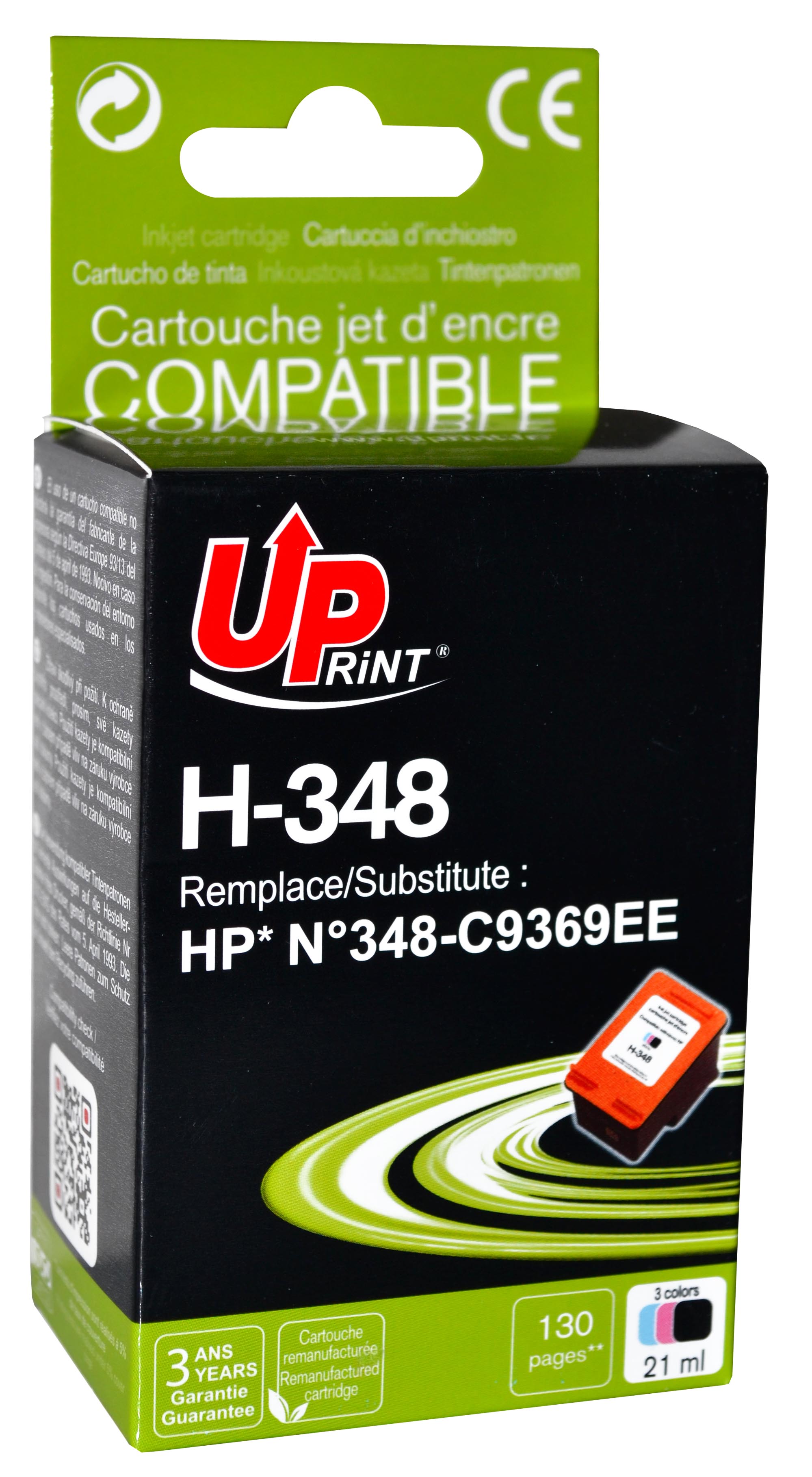 Uprint cartouche remanufacturée HP N°348 remplace C9369EE Couleur