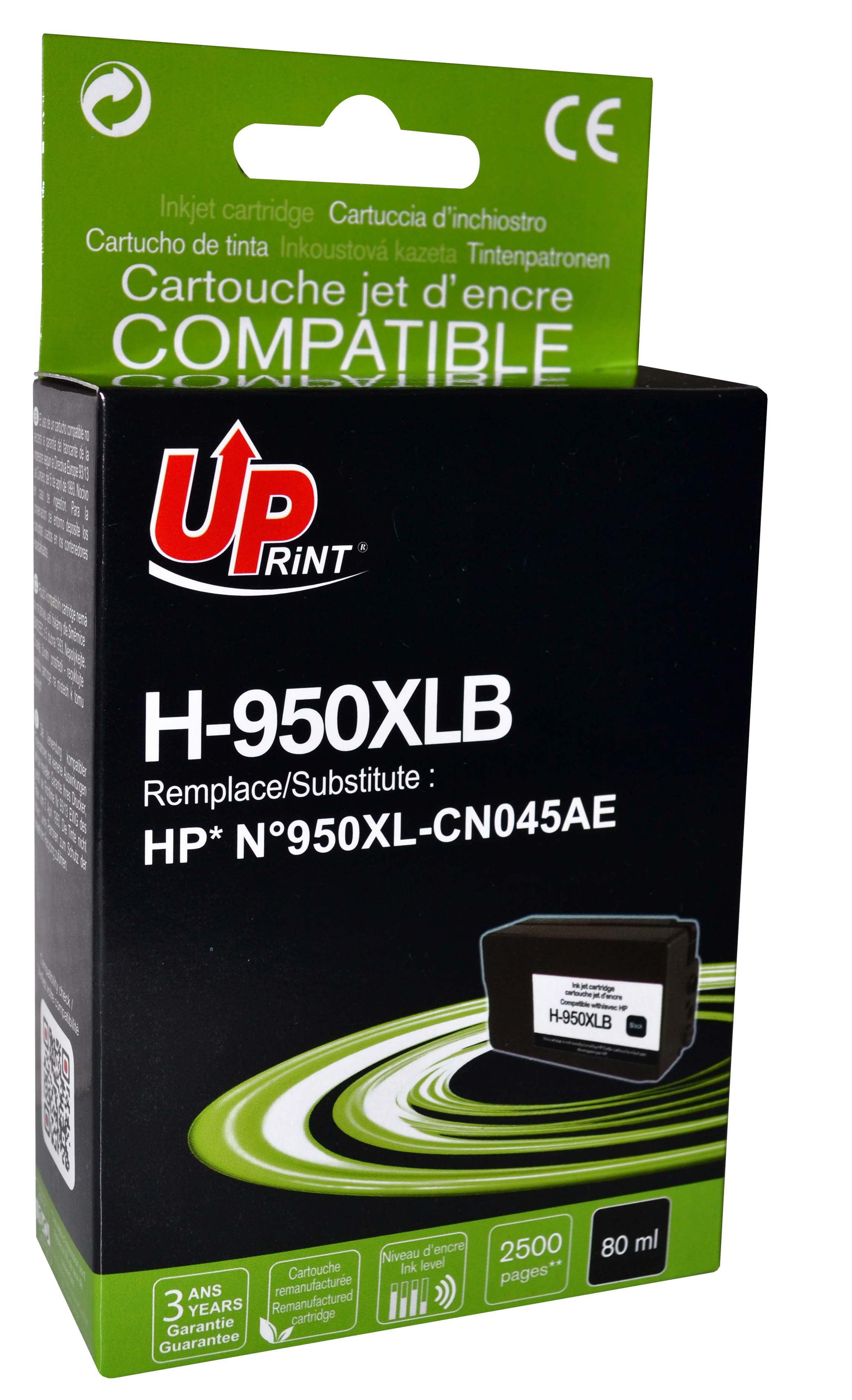 Uprint cartouche remanufacturée HP N°950XL remplace CN045AE Noir