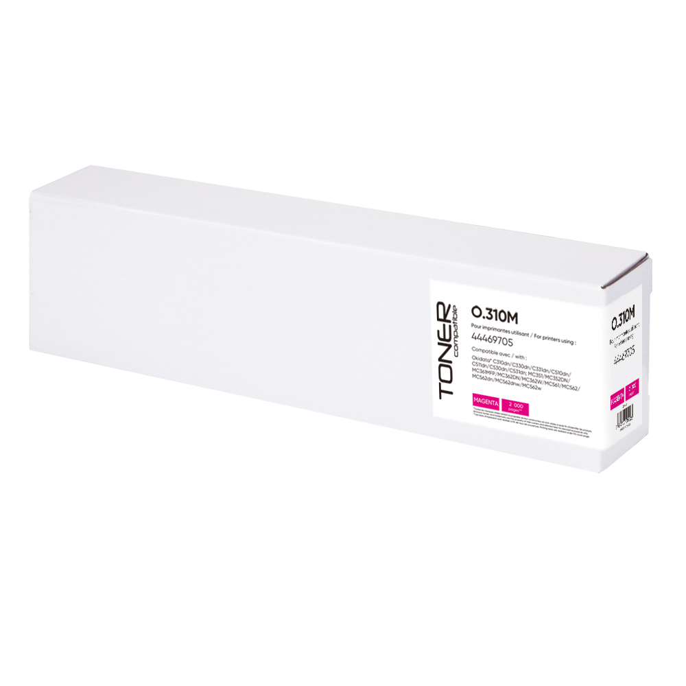 Toner compatible OKI 310 remplace 44469705 Magenta