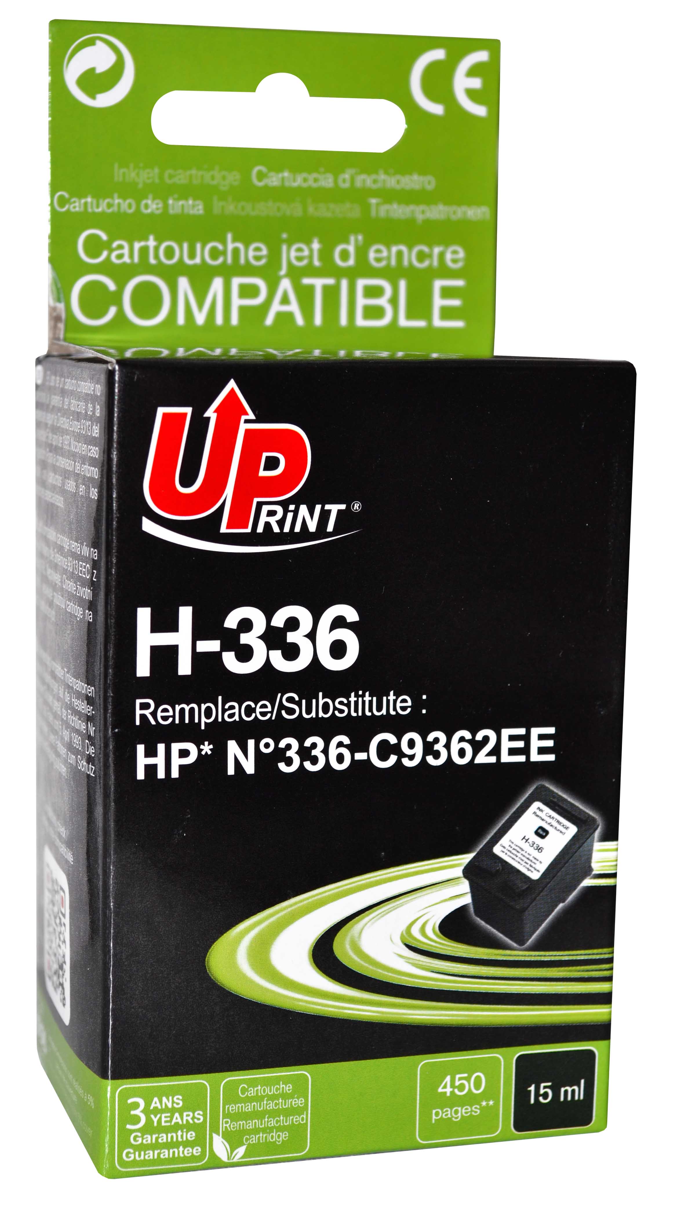Uprint cartouche remanufacturée HP N°336 remplace C9362EE Noir