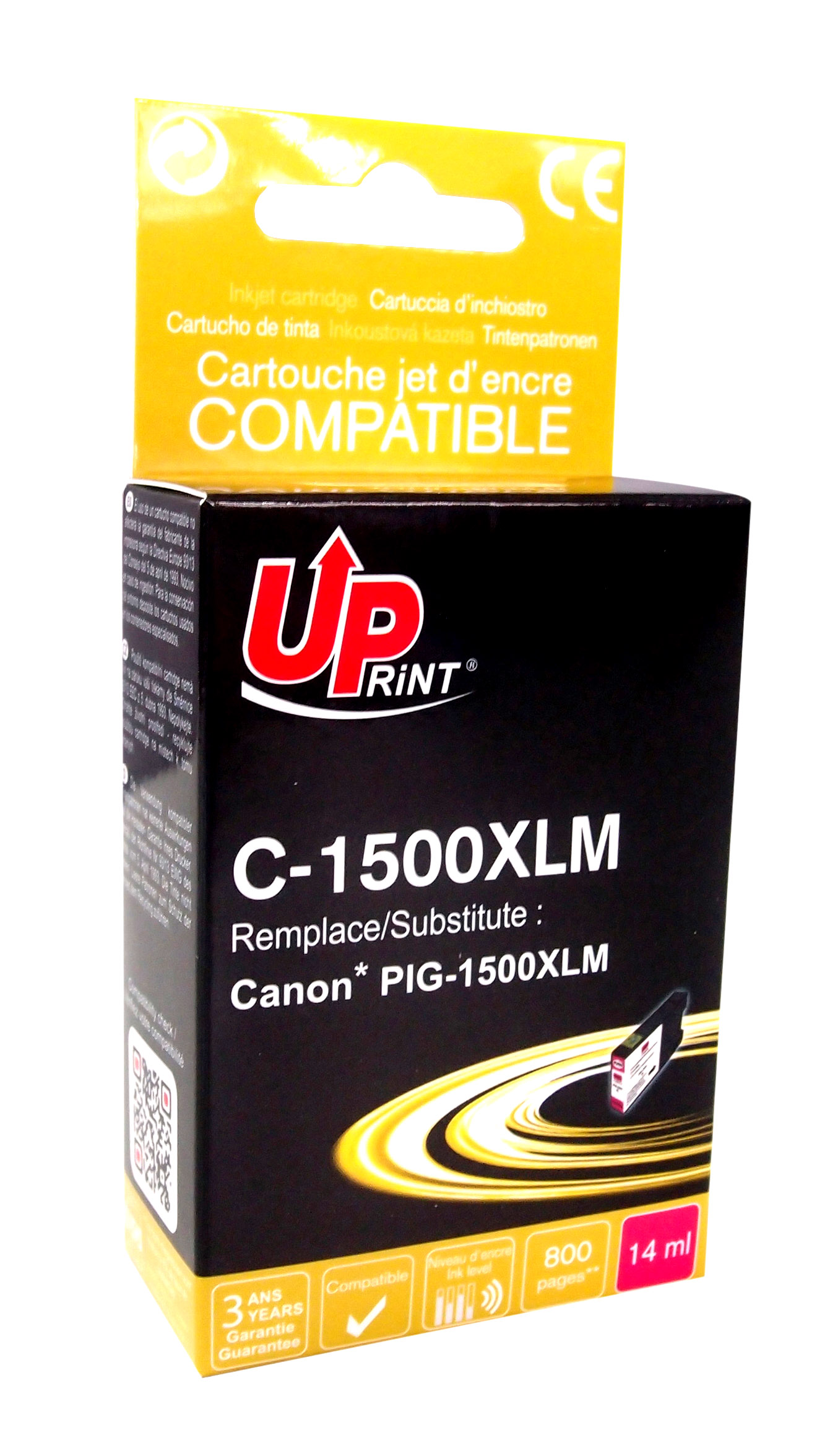 Uprint cartouche compatible CANON PGI1500 XL remplace 9194B001 Magenta