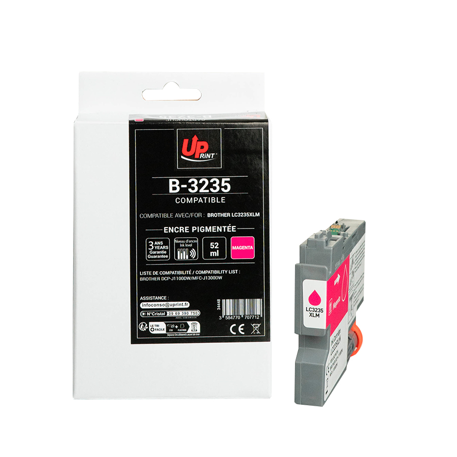 Uprint cartouche compatible BROTHER LC3235XLM Magenta