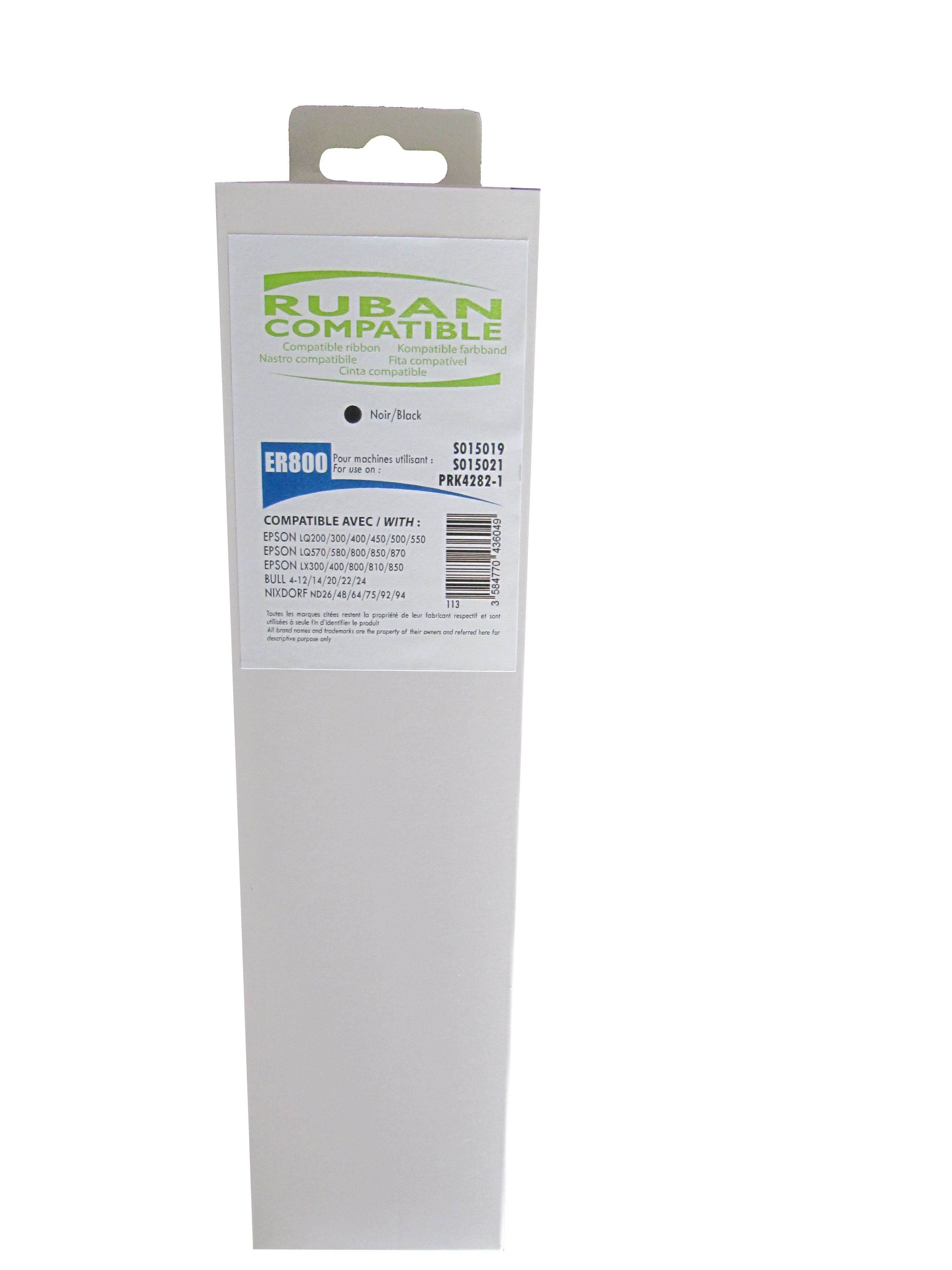 Neutre ER800 BK ruban pour imprimante matricielle compatible avec EPSON C13S015019/C13S015021