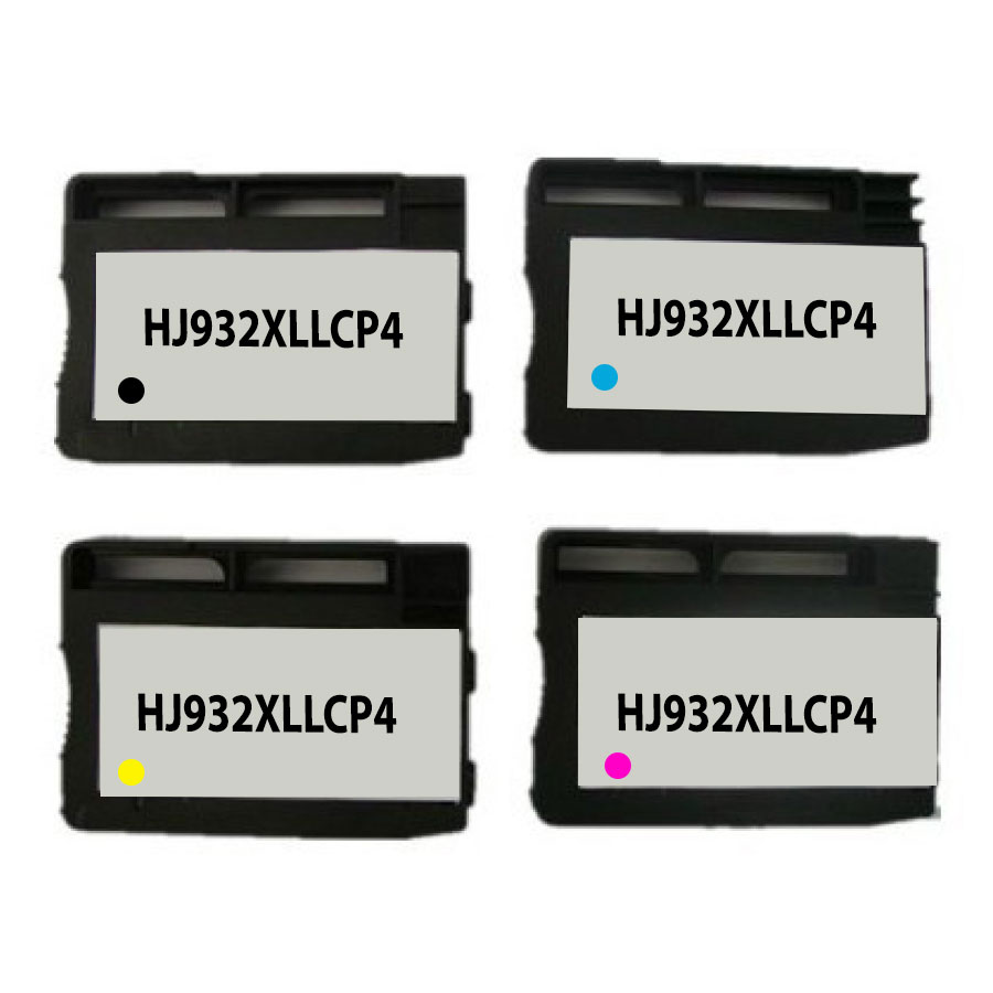 Pack 4 cartouches compatible HP N°932/933XL remplace C2P42AE N/C/M/J